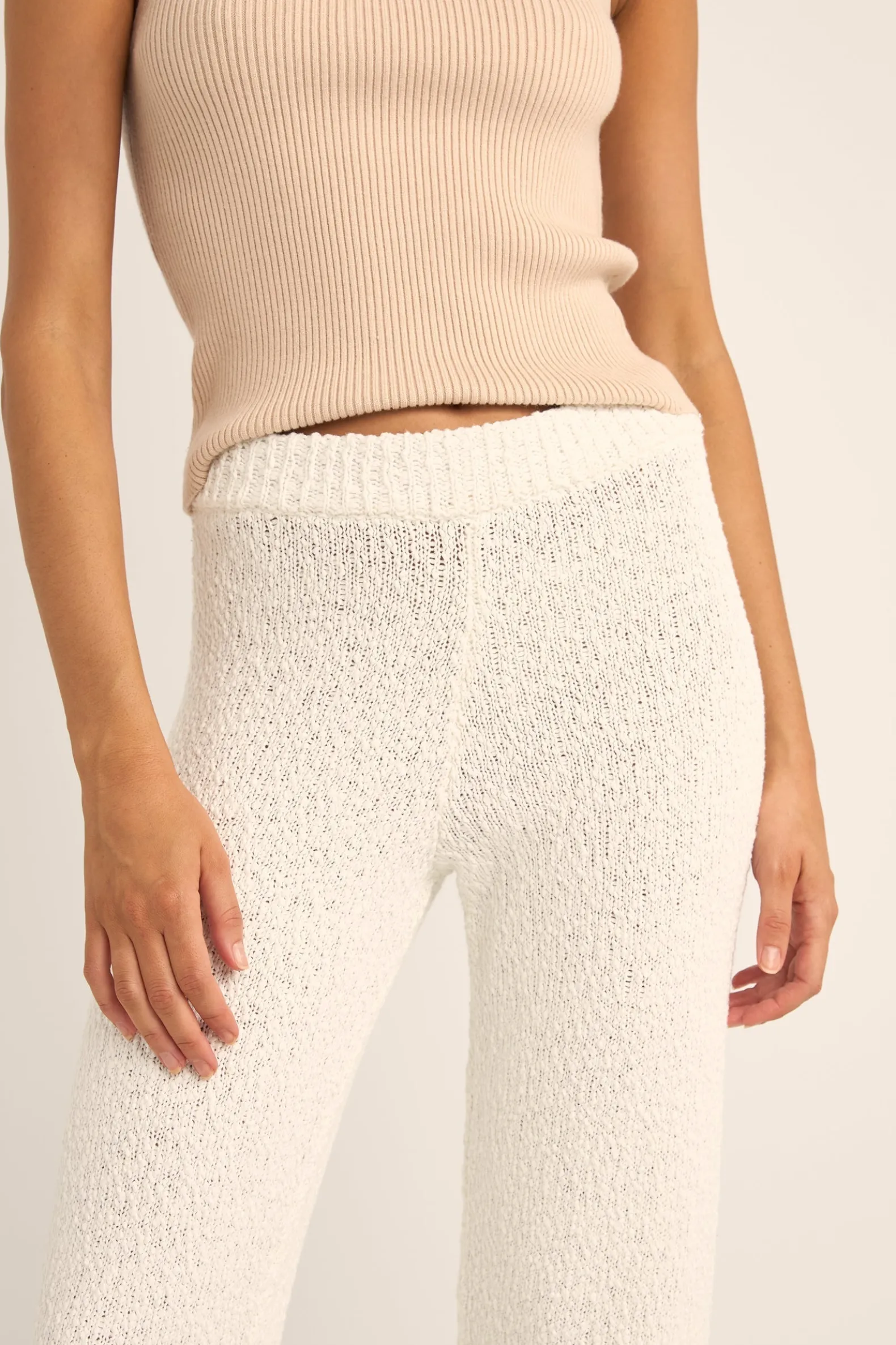 Adele Knit Pant White