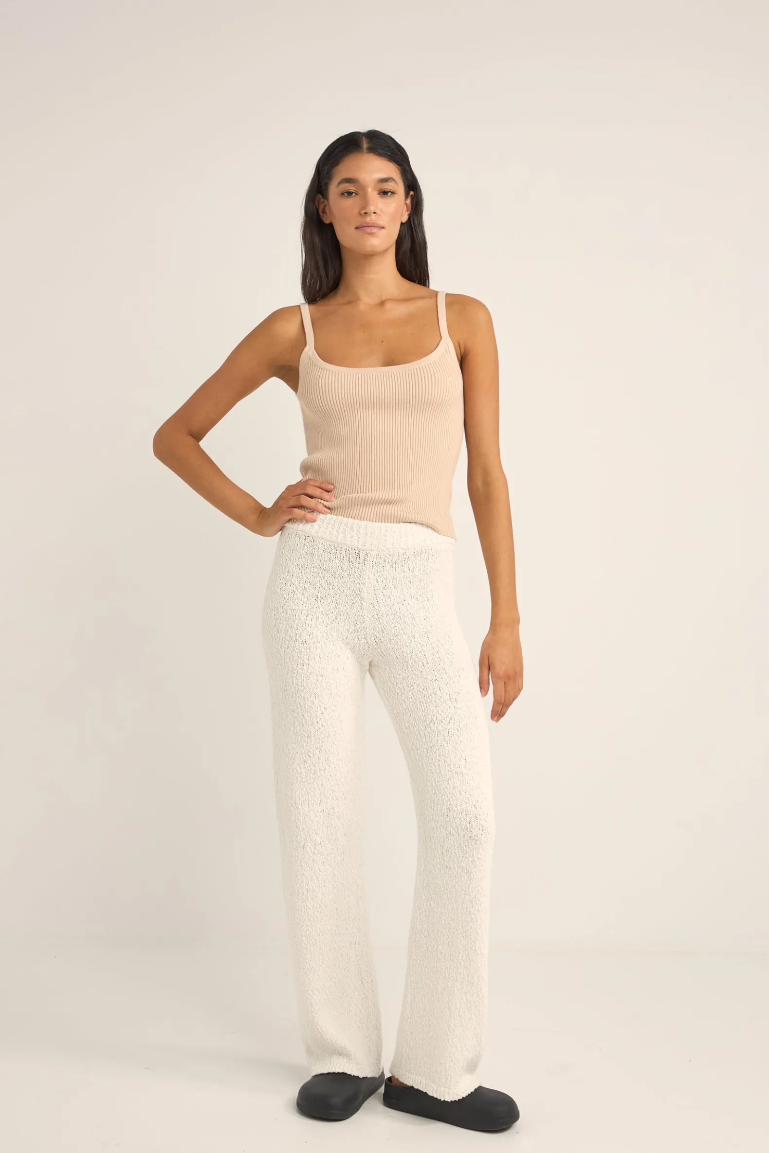 Adele Knit Pant White