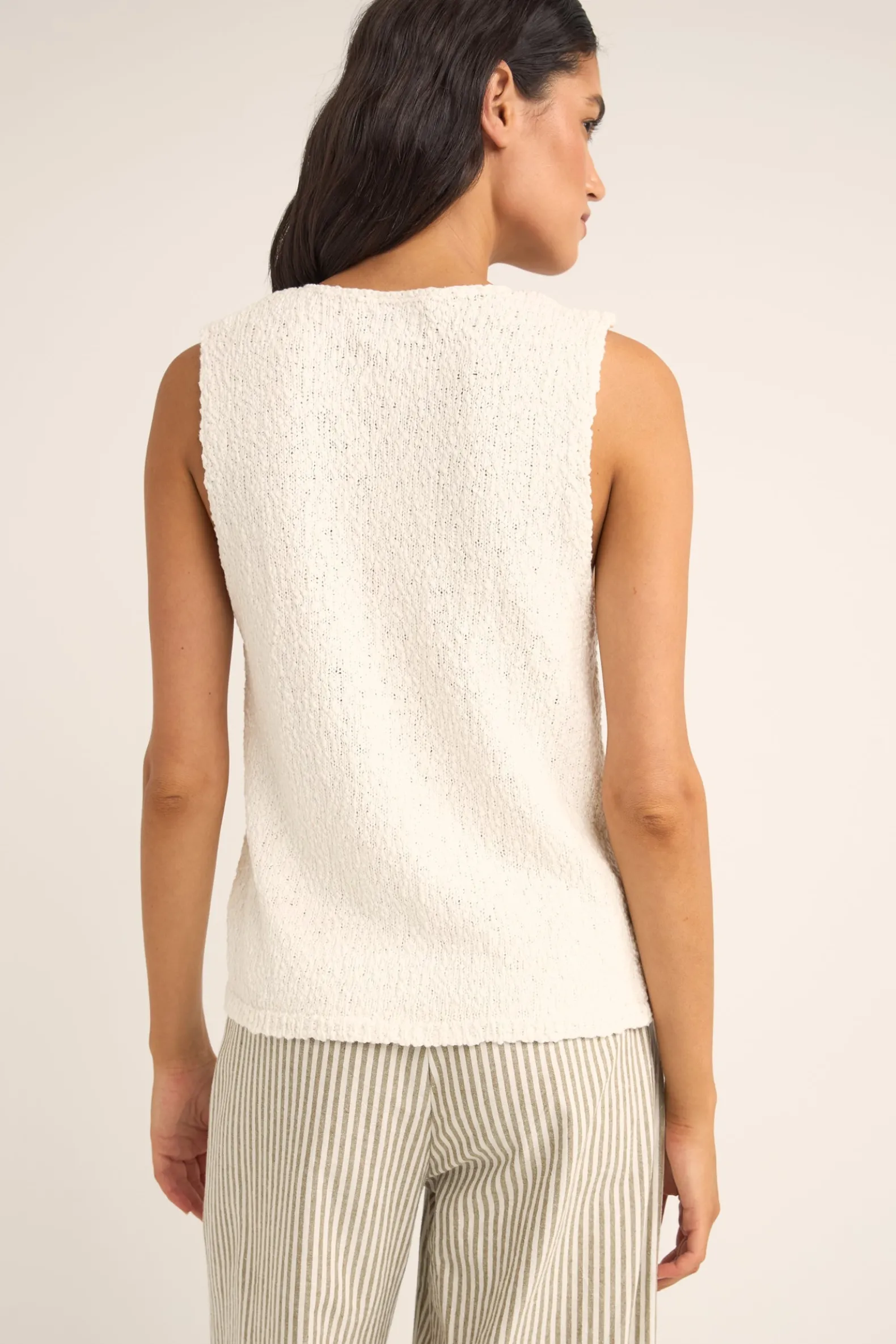 Adele Longline Knit Vest White