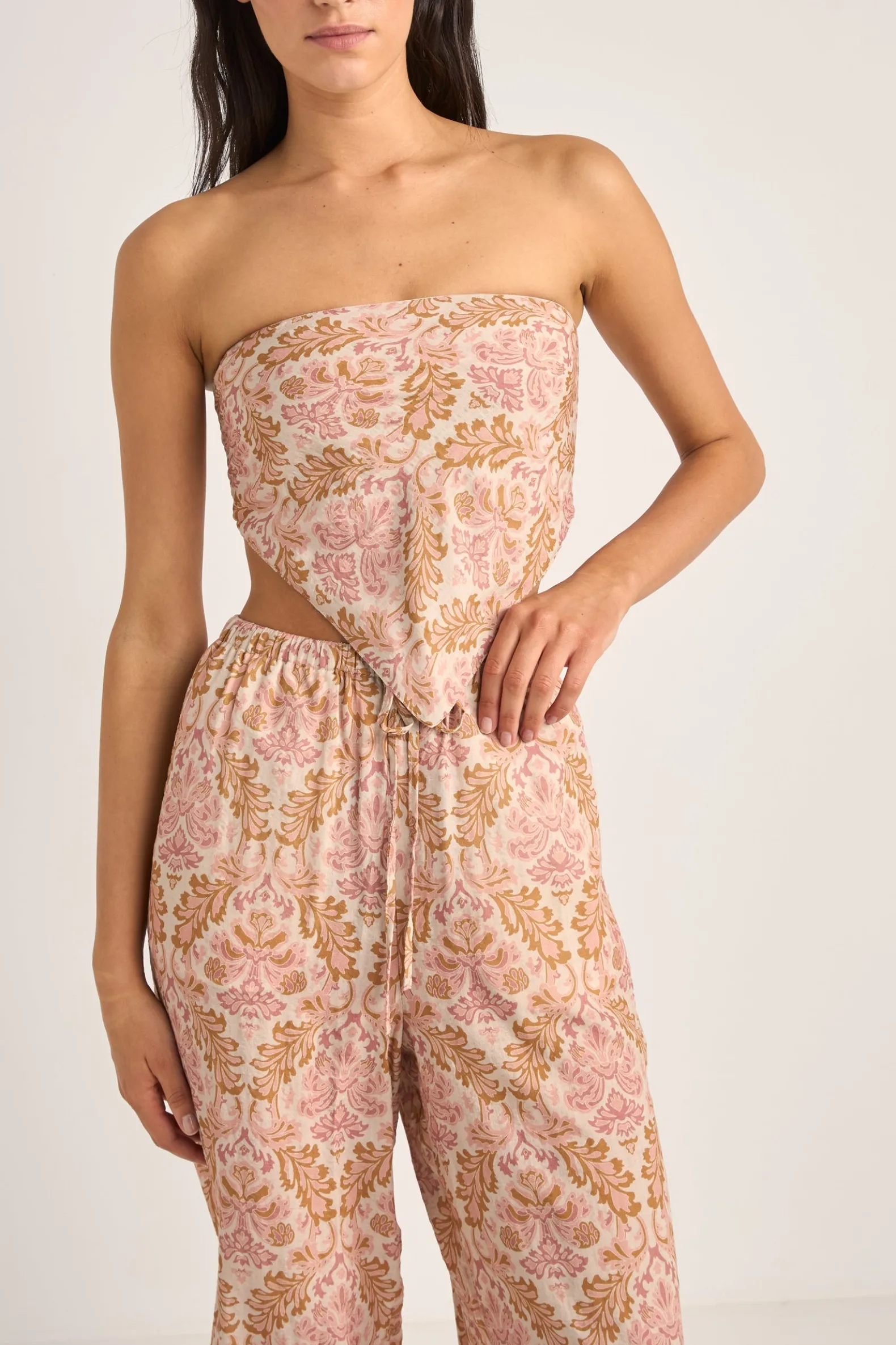 Amelia Scarf Top Rose