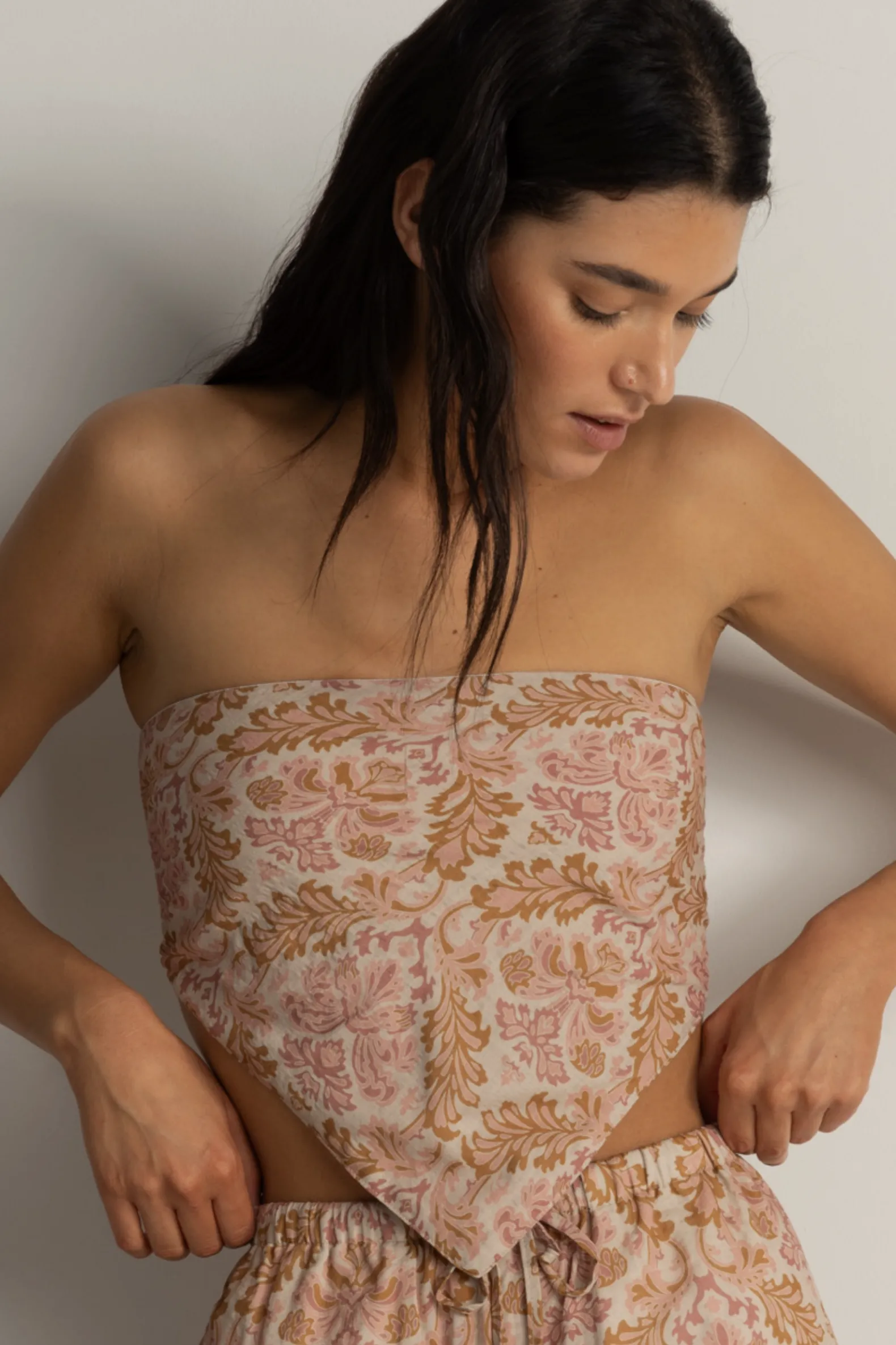 Amelia Scarf Top Rose