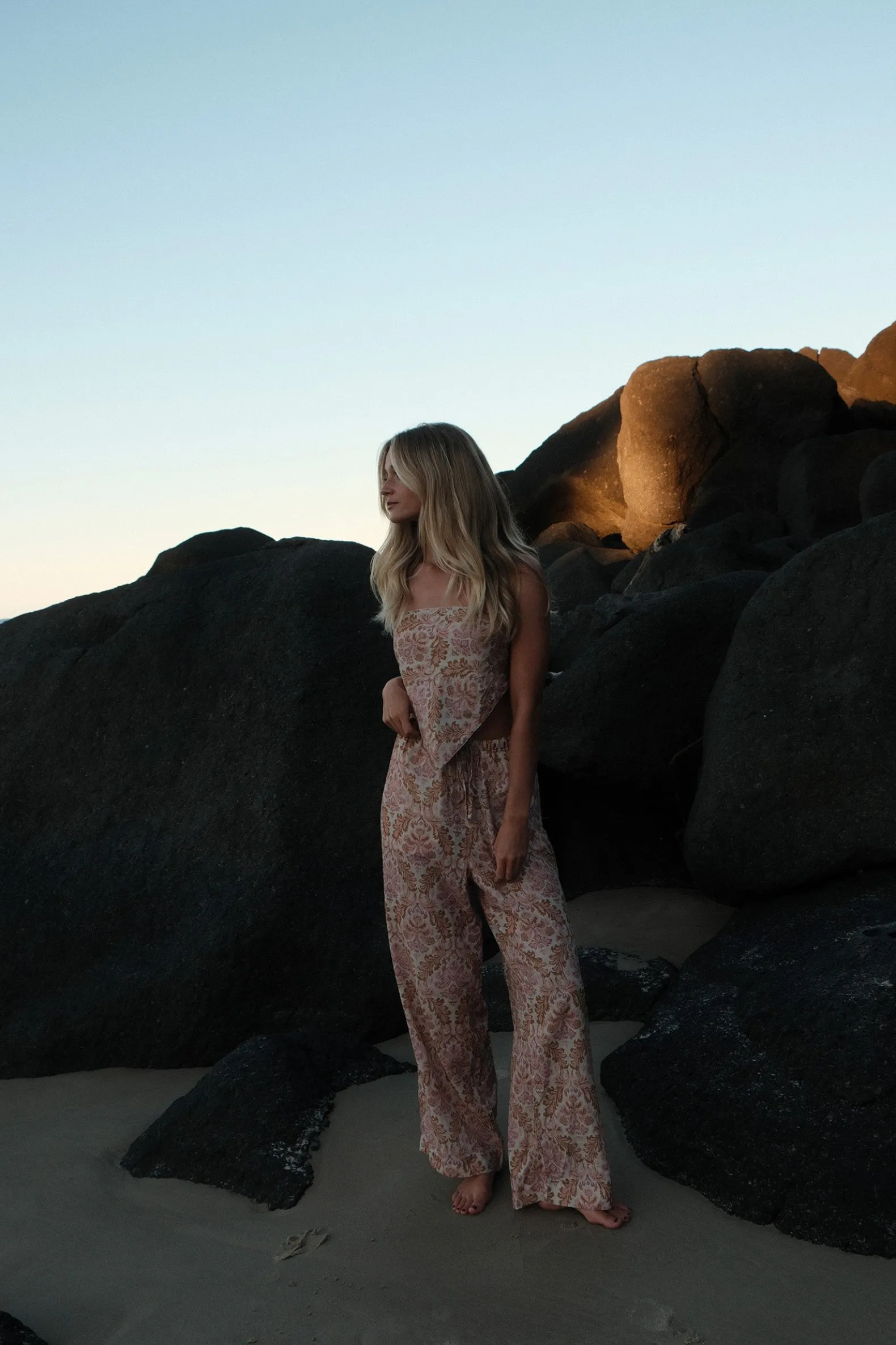 Amelia Scarf Top Rose