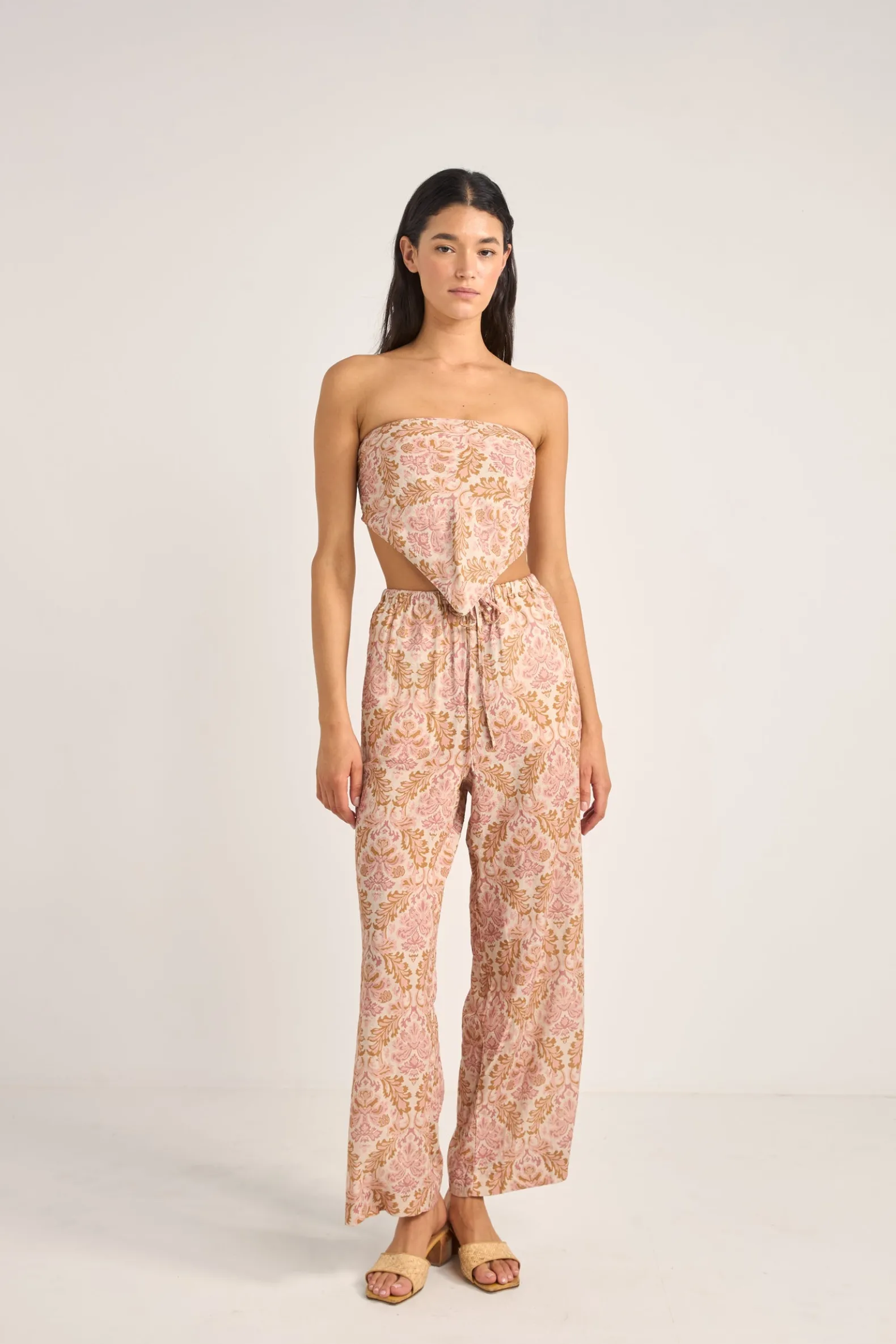 Amelia Scarf Top Rose