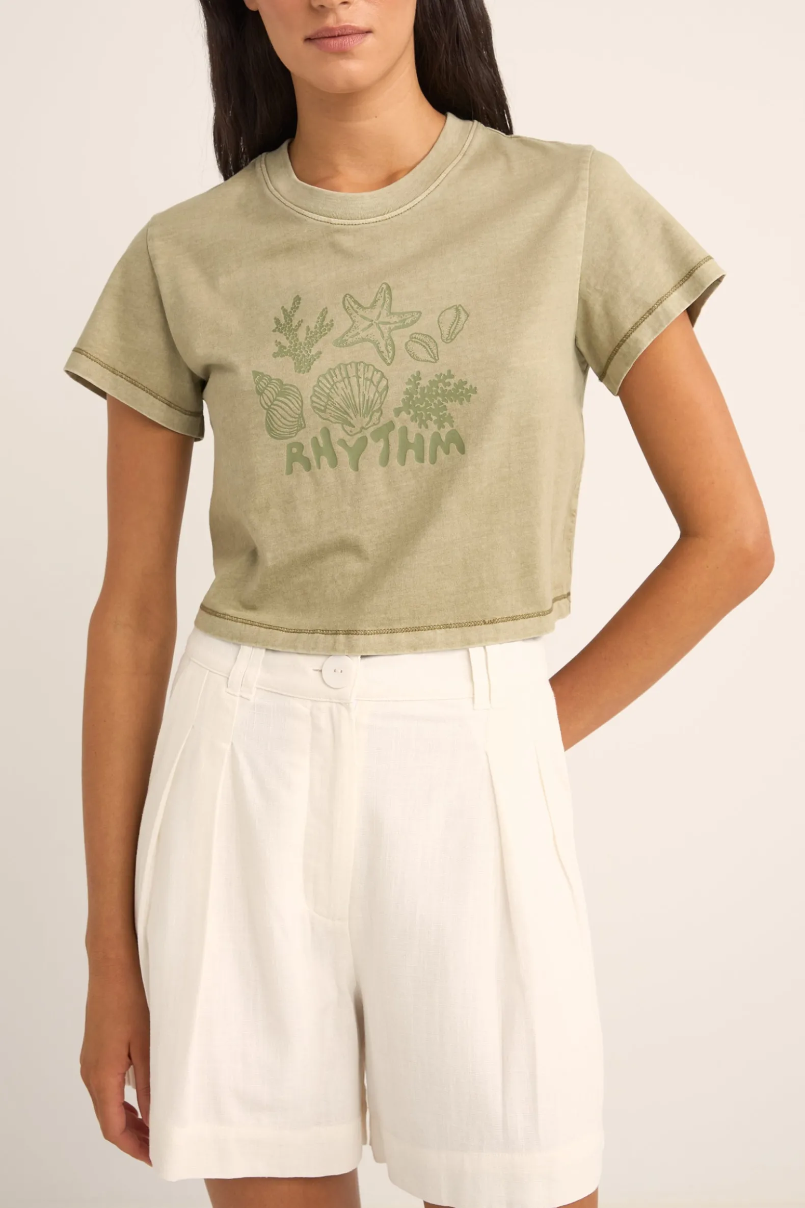 Beachcomber Crop Crew Tee Ivy
