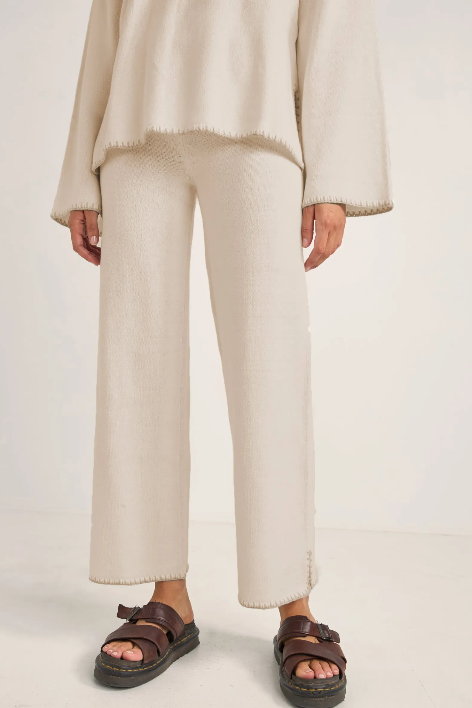 Bondi Knit Straight Leg Pant Natural