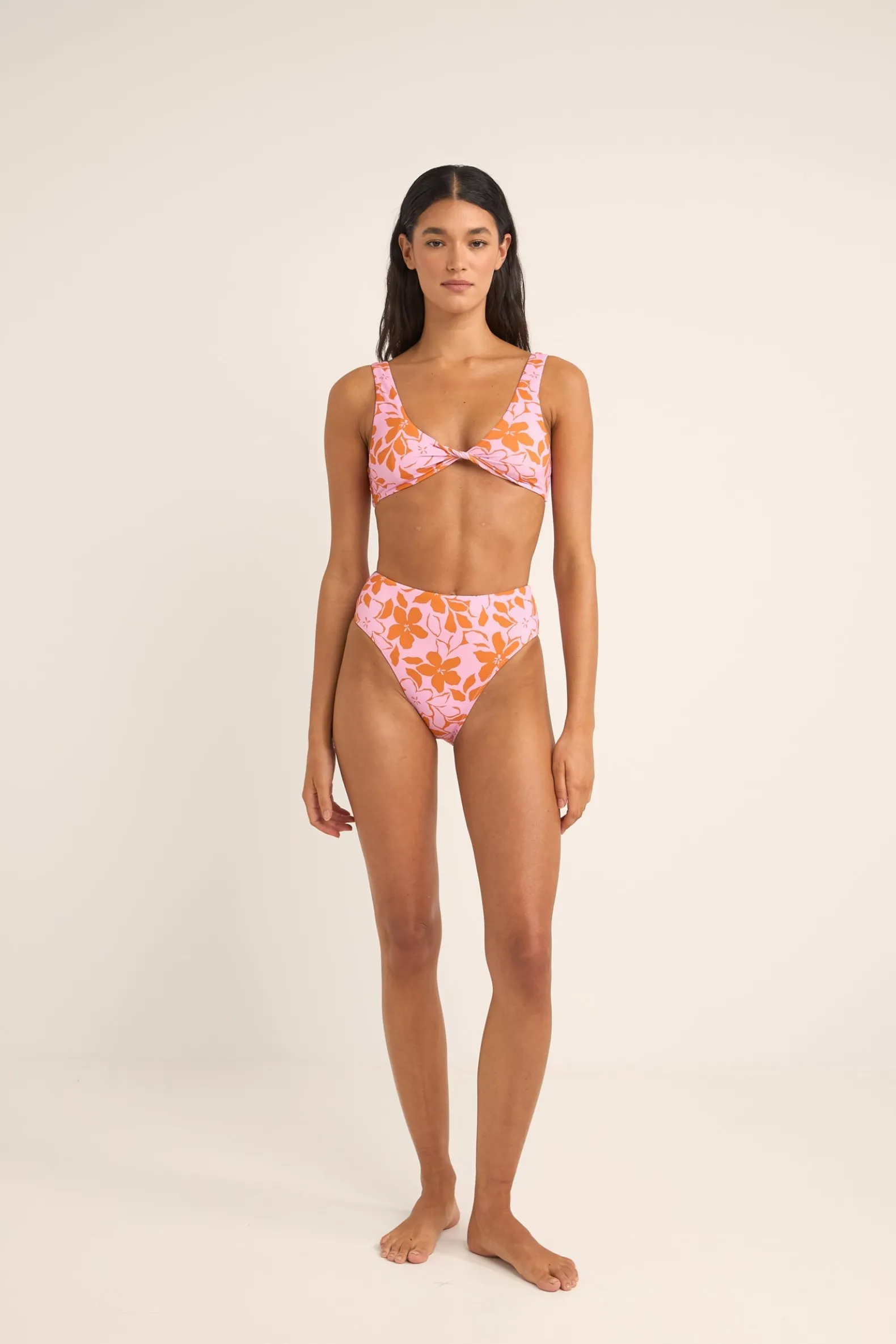 Bora Bora Floral Hi Waist Pant Pink