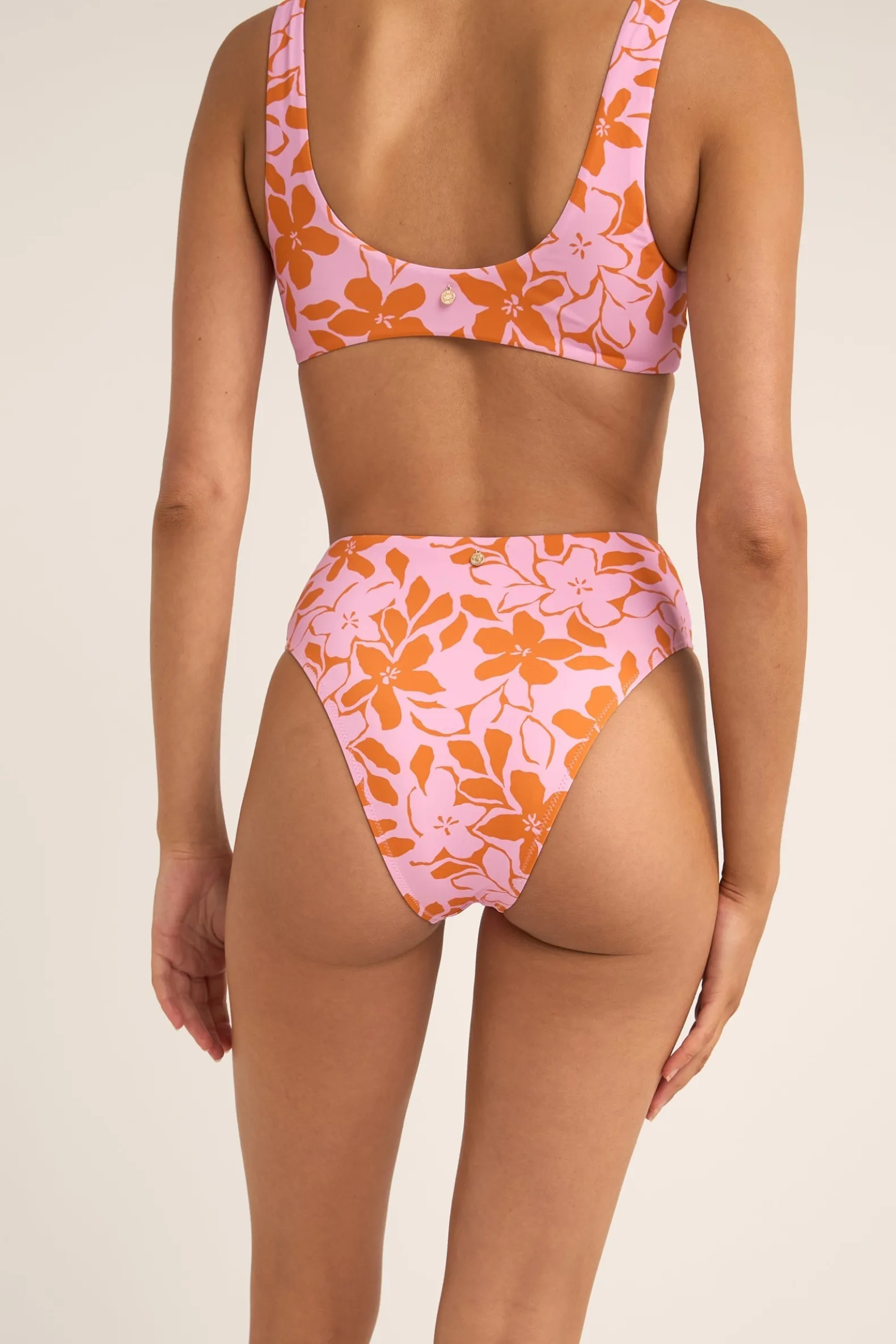 Bora Bora Floral Hi Waist Pant Pink