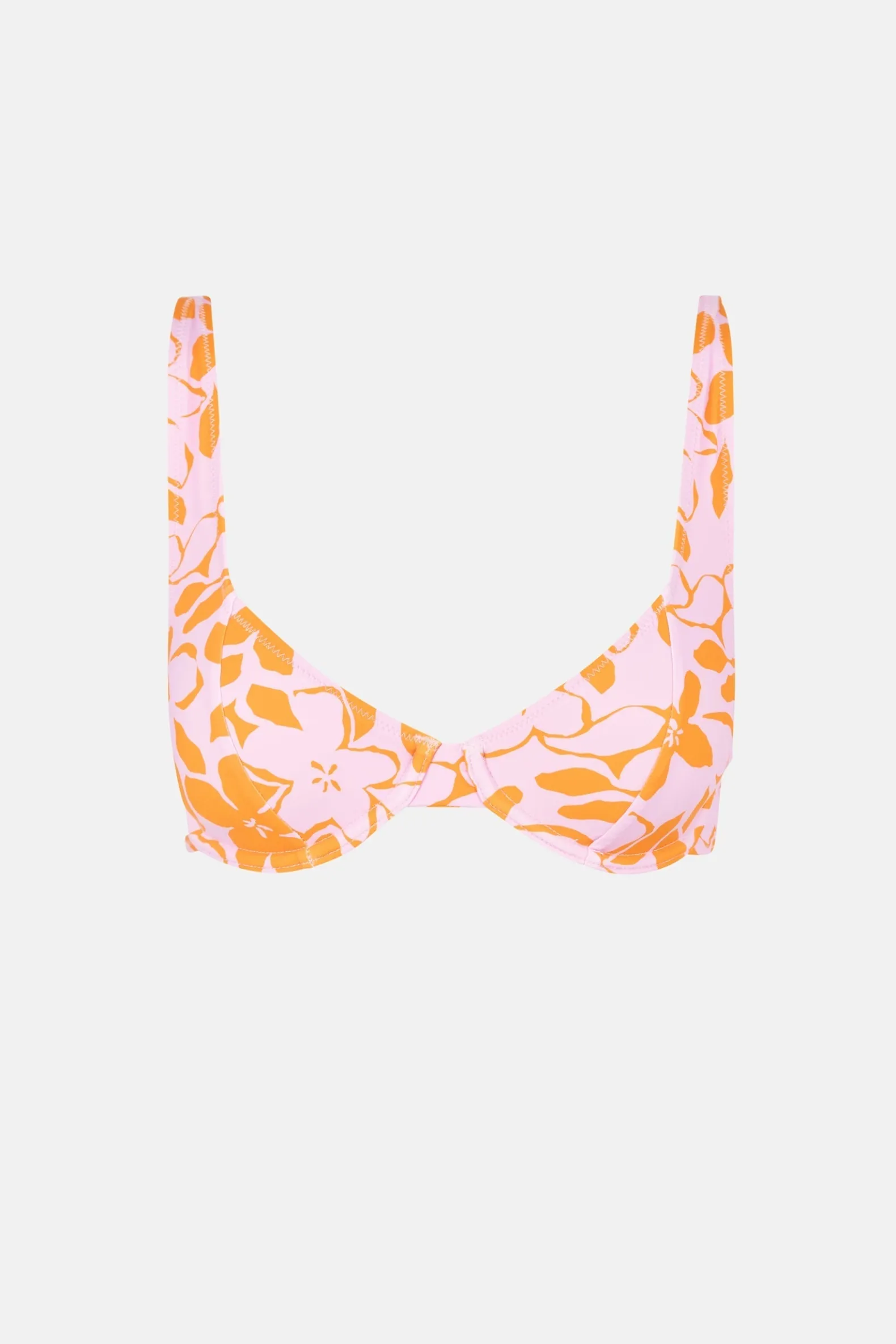 Bora Bora Floral Panelled Underwire Top Pink