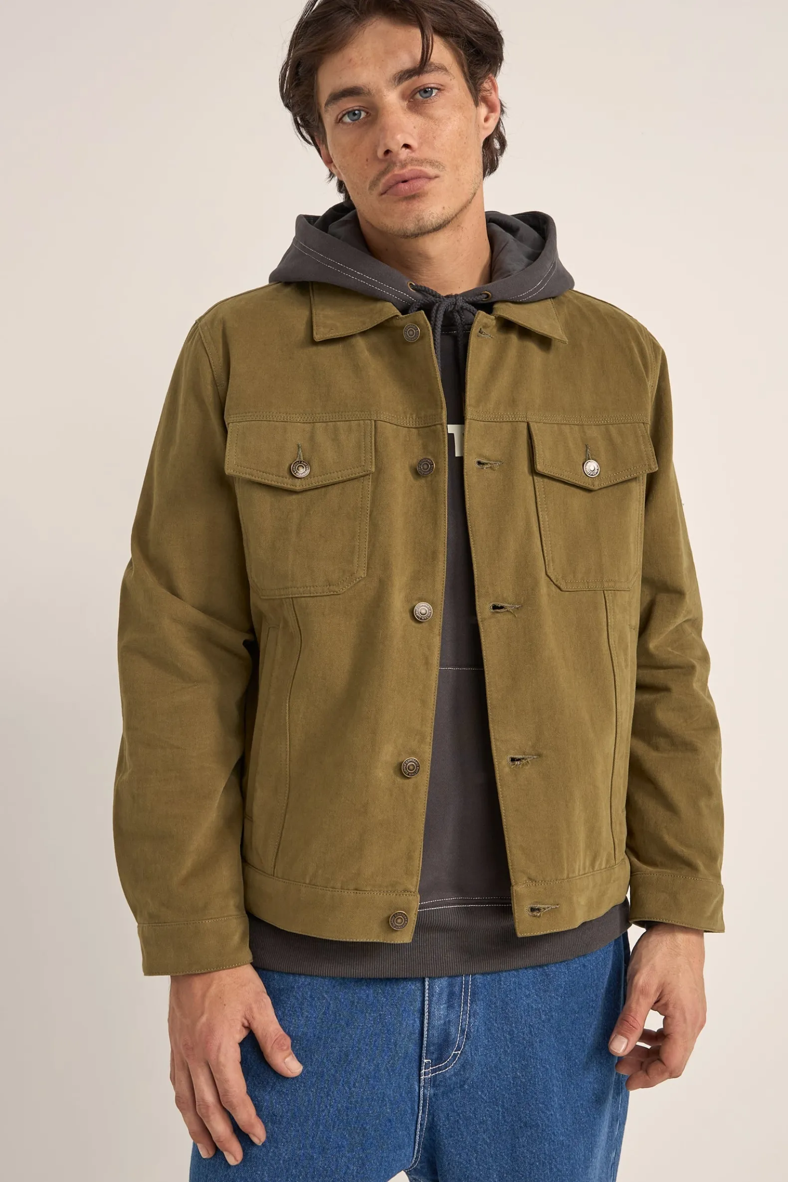Brushed Twill Trucker Olive