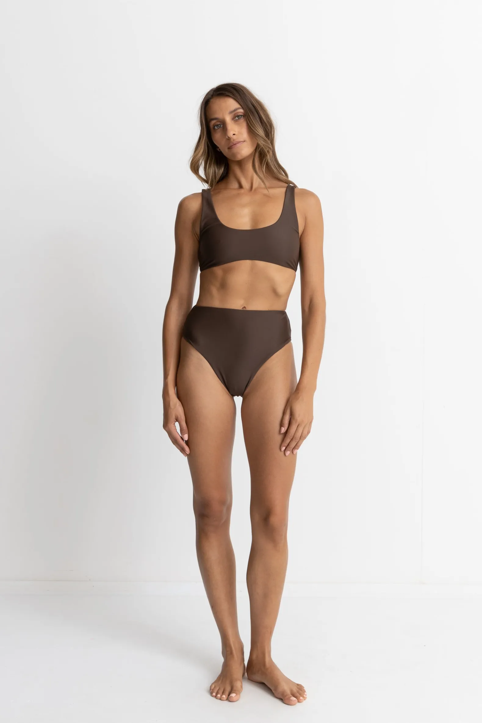 Classic Hi Waist Pant Chocolate