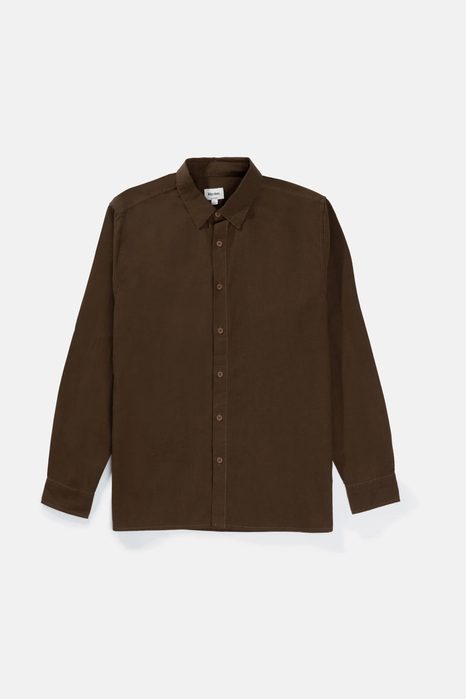 Classic Linen Ls Shirt Chocolate