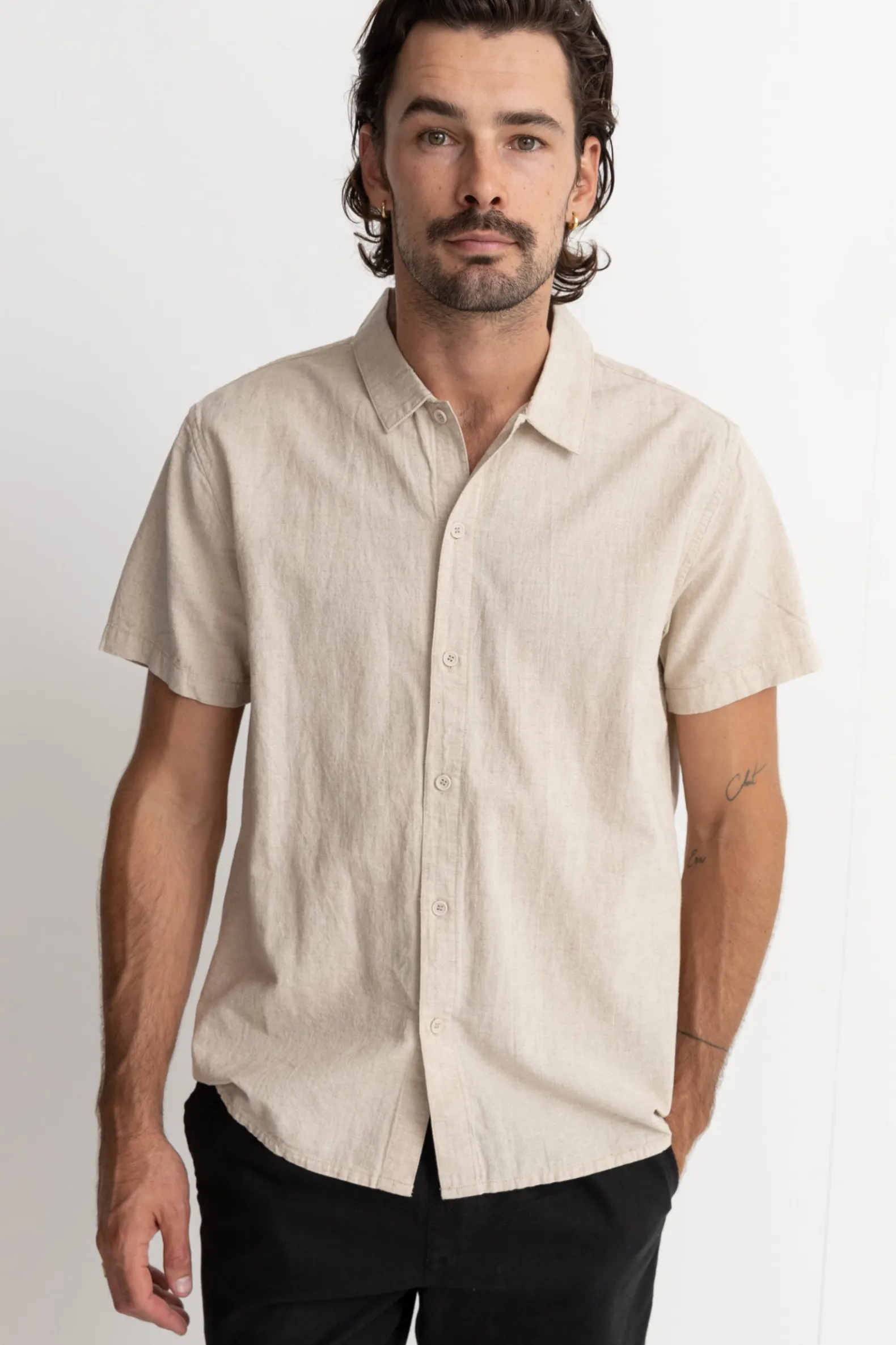 Classic Linen Ss Shirt Sand