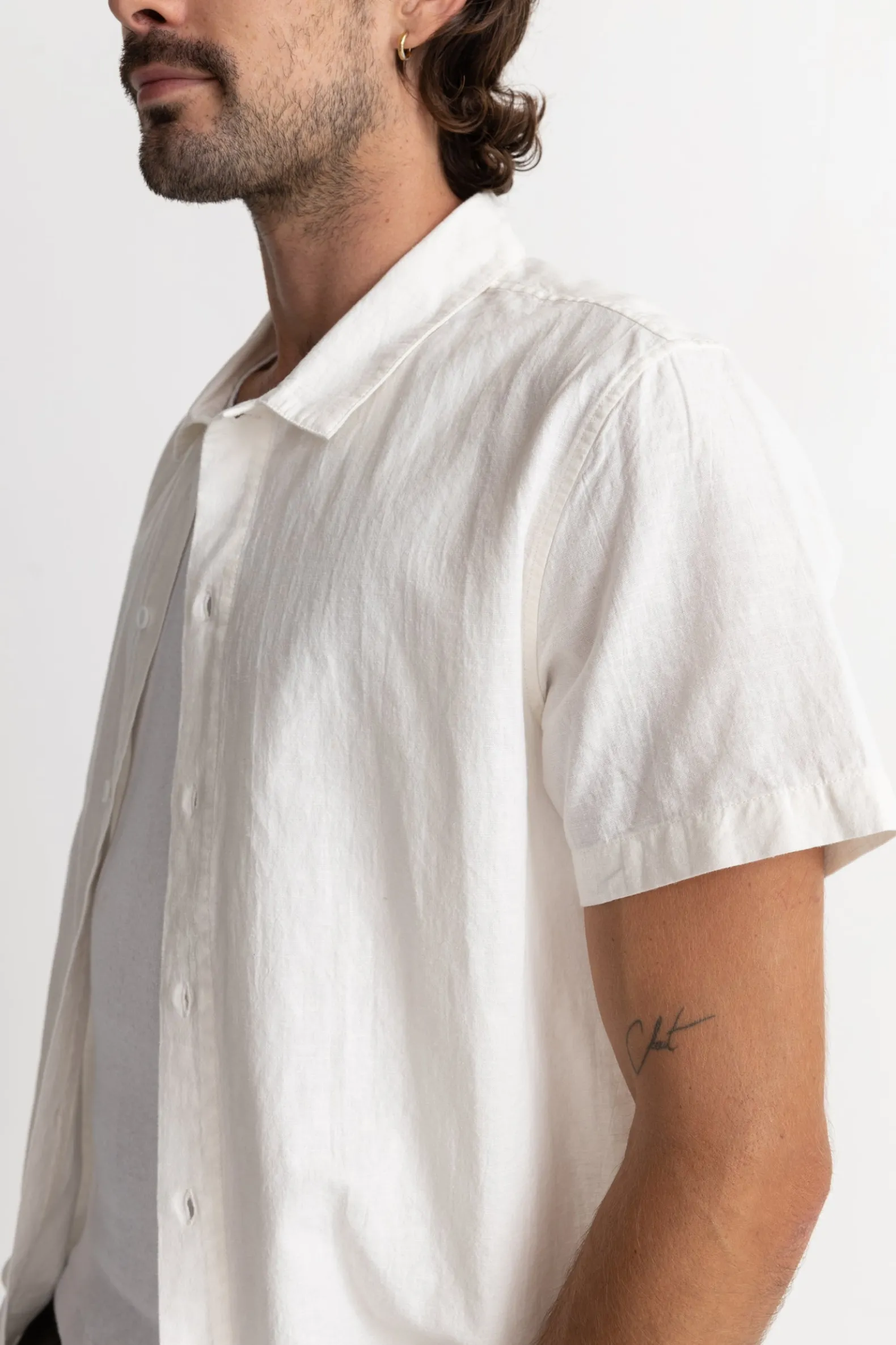 Classic Linen Ss Shirt White