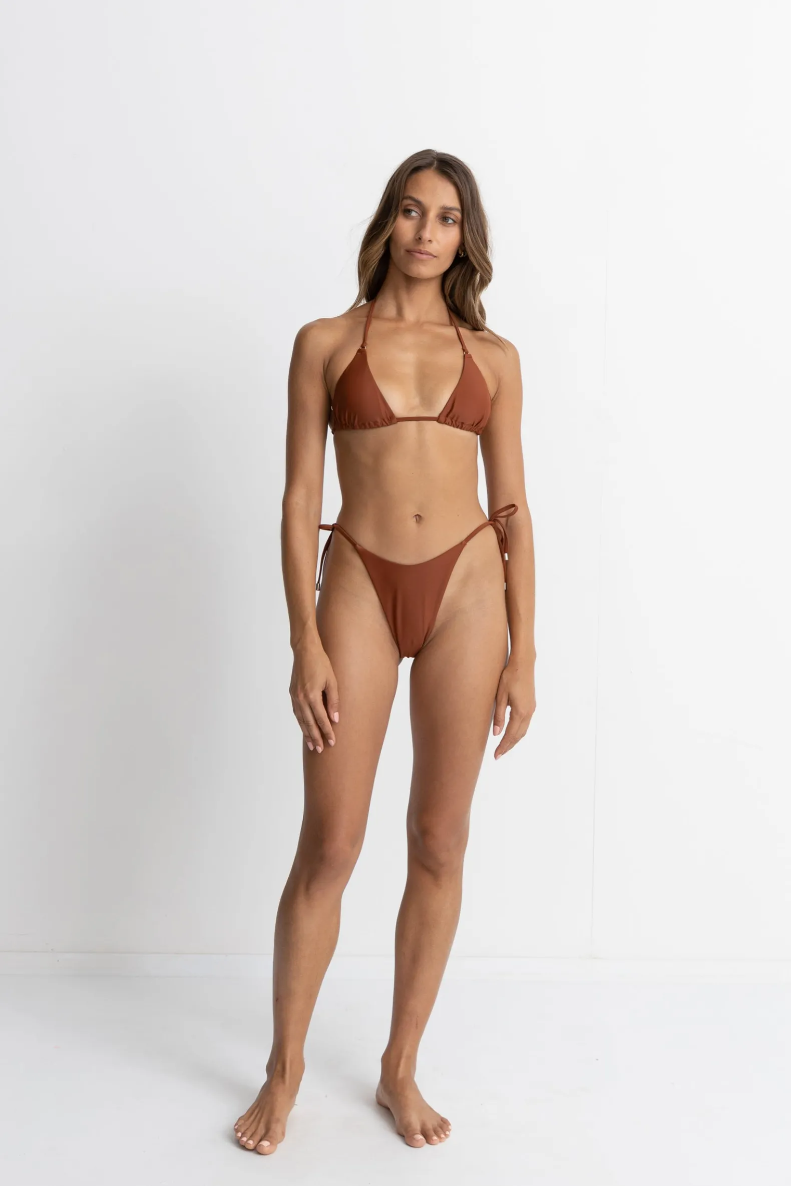 Classic Tie Side Hi Cut Pant Rust