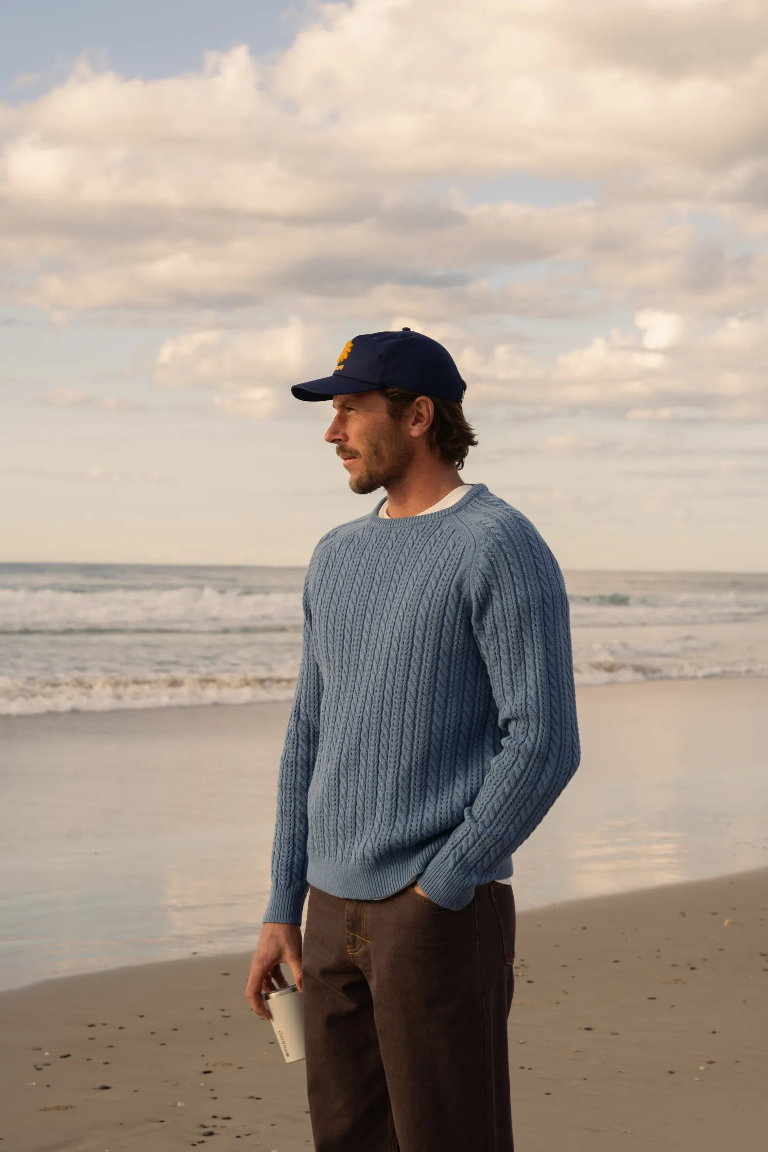 Doheny Pointelle Crew Knit Slate