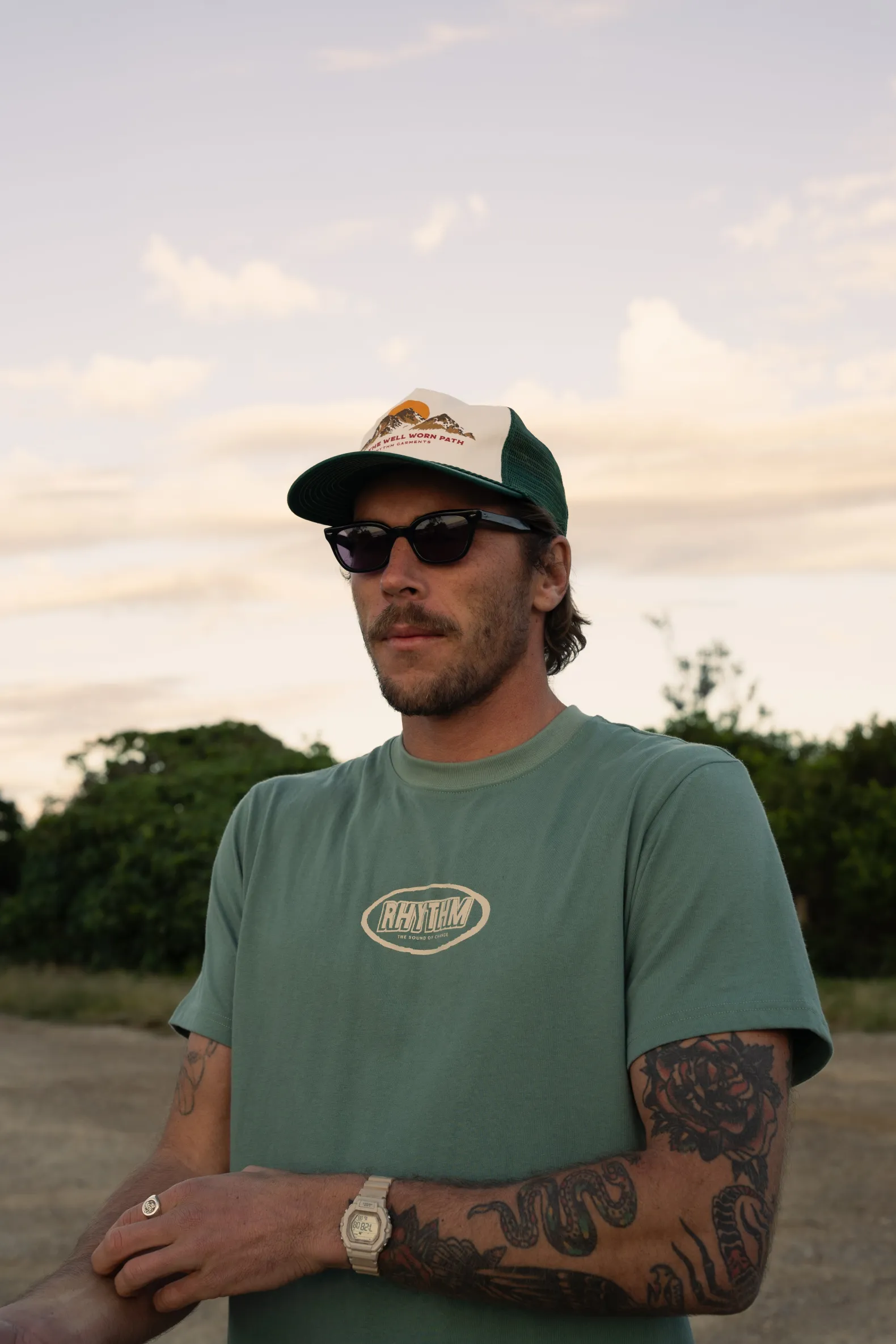 Elliptic Printed Vintage Ss T-Shirt Vintage Green