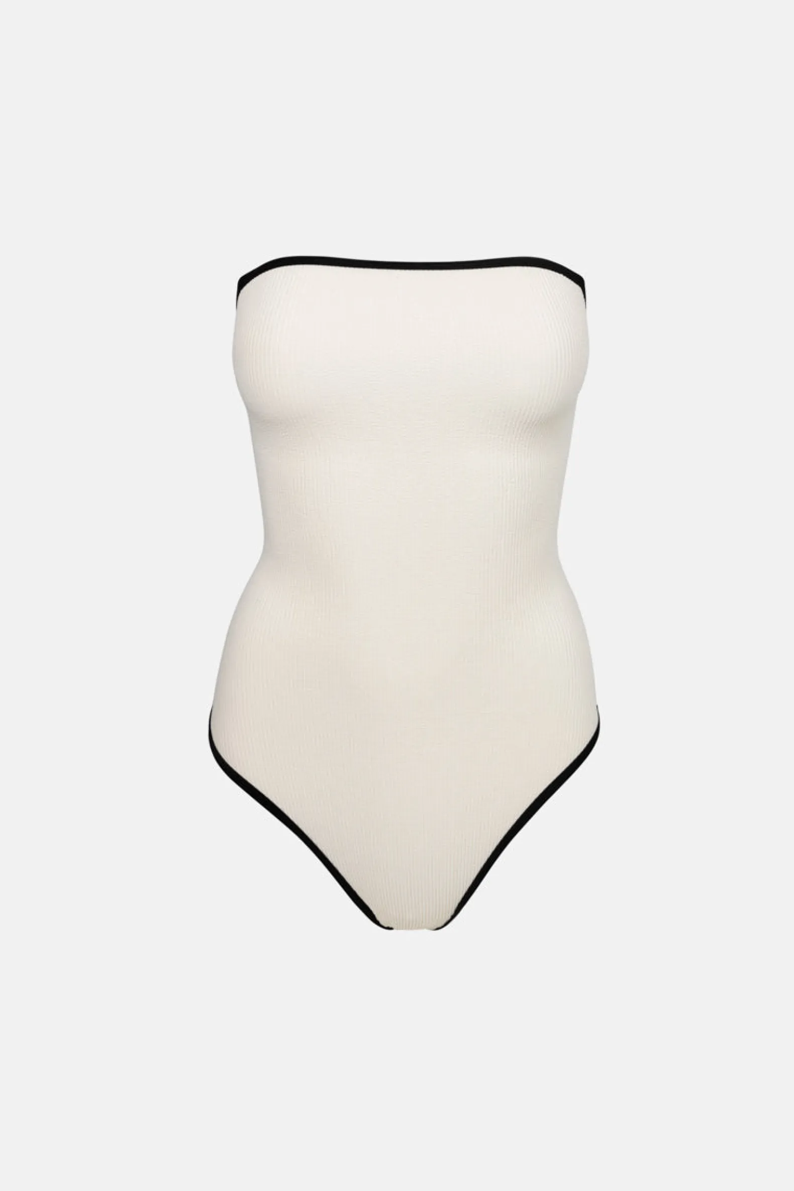 Essential Rib Contrast One Piece Creme