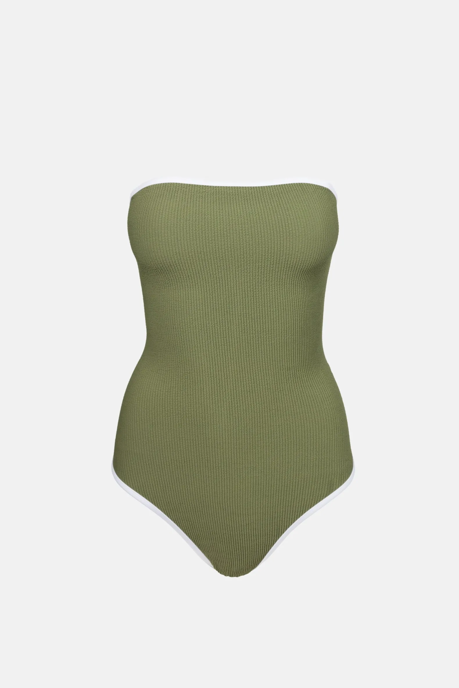 Essential Rib Contrast One Piece Olive