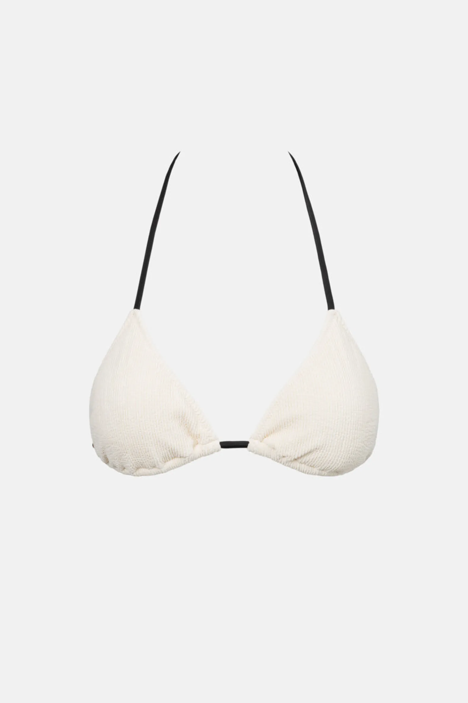 Essential Rib Contrast Slide Tri Top Creme