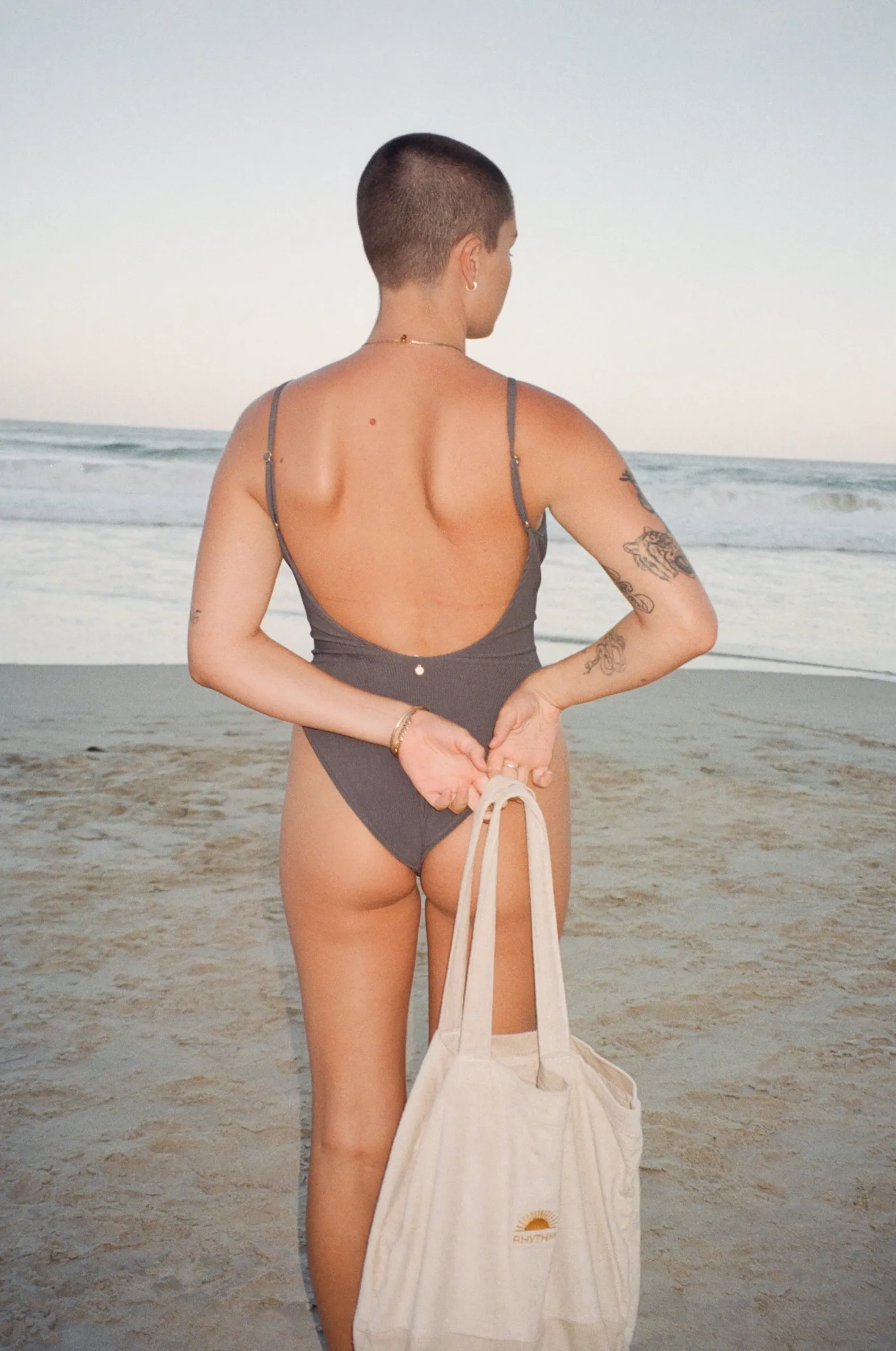 Essential Rib Minimal One Piece Graphite