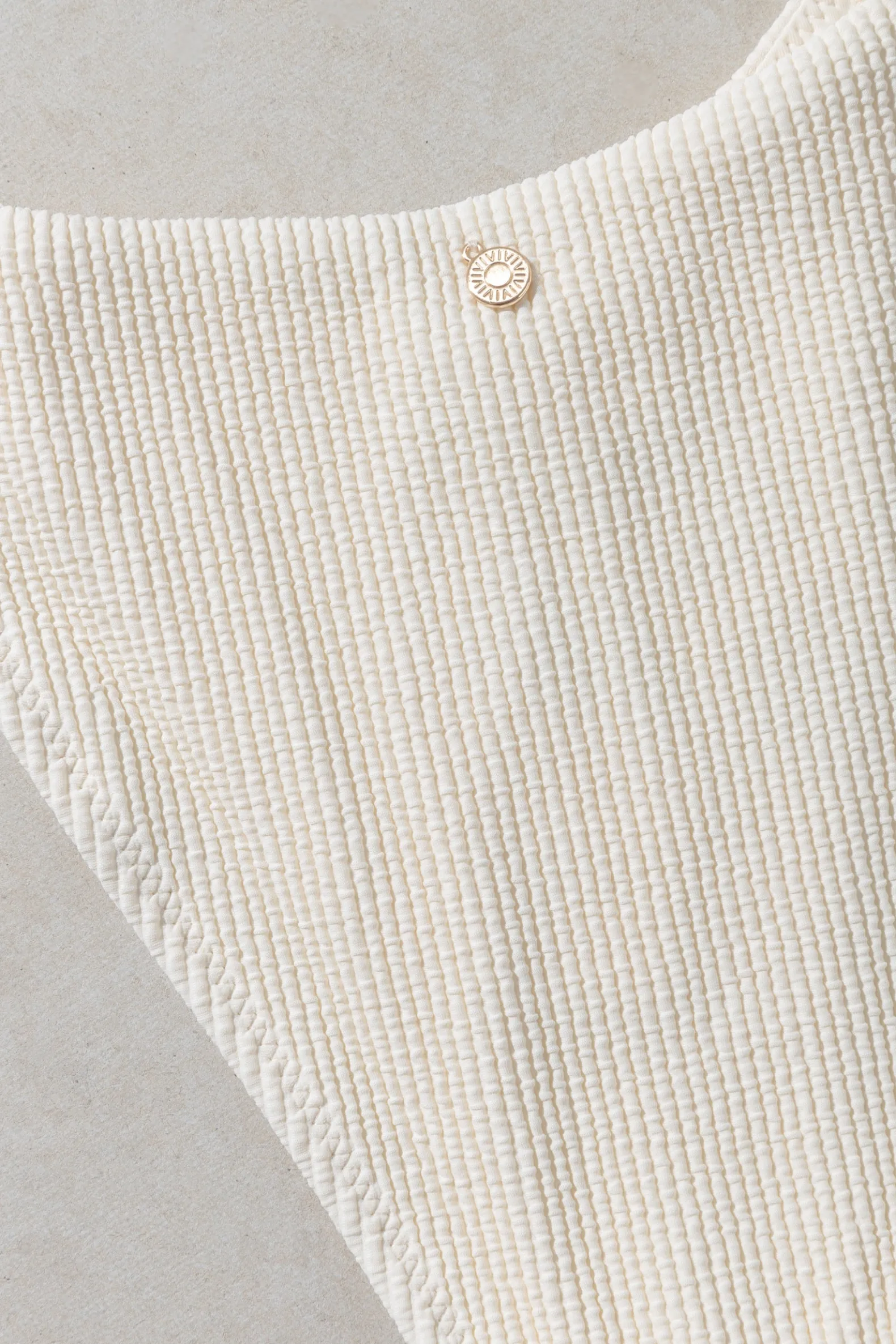 Essential Rib Tie Side Hi Cut Pant Creme