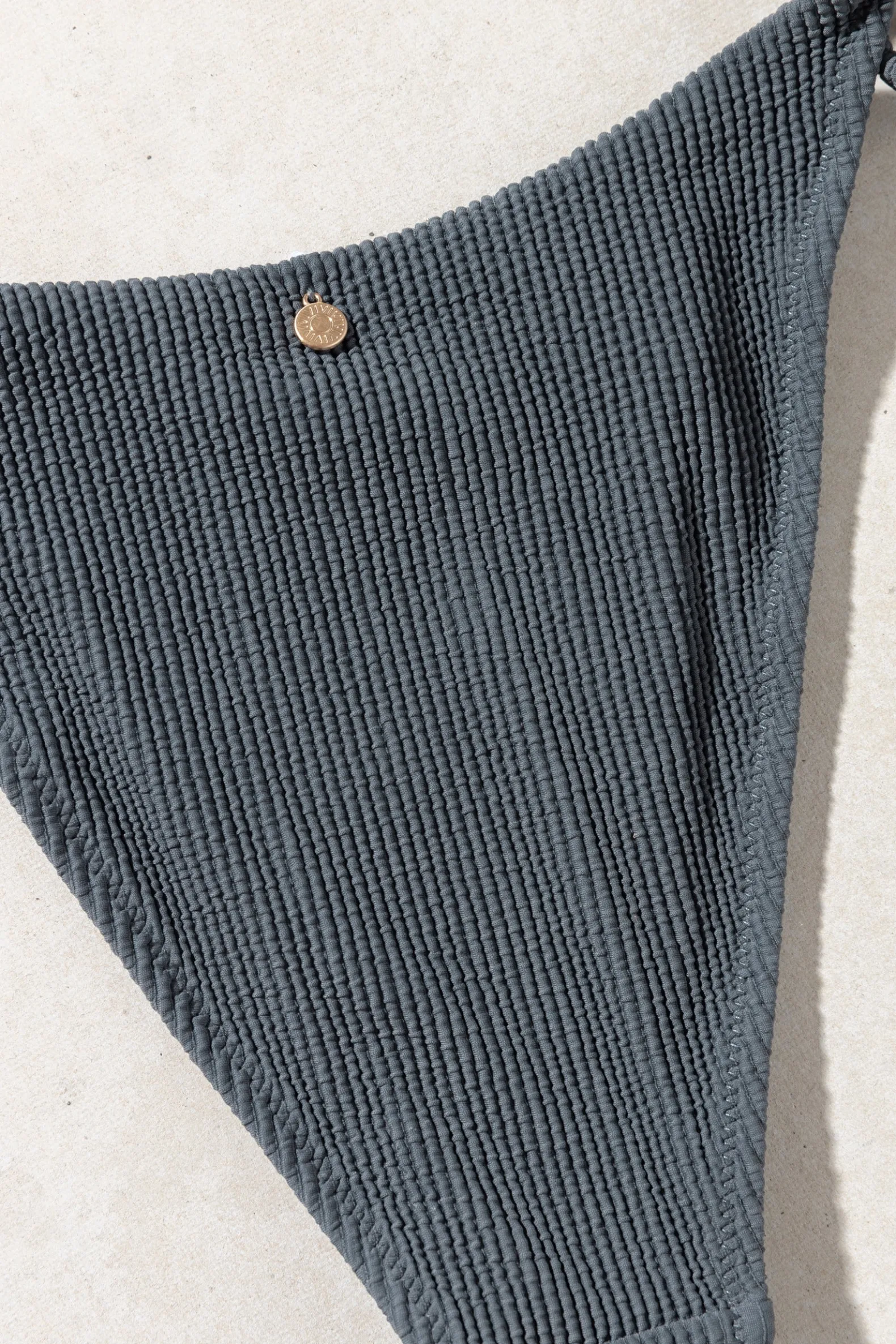 Essential Rib Tie Side Hi Cut Pant Graphite