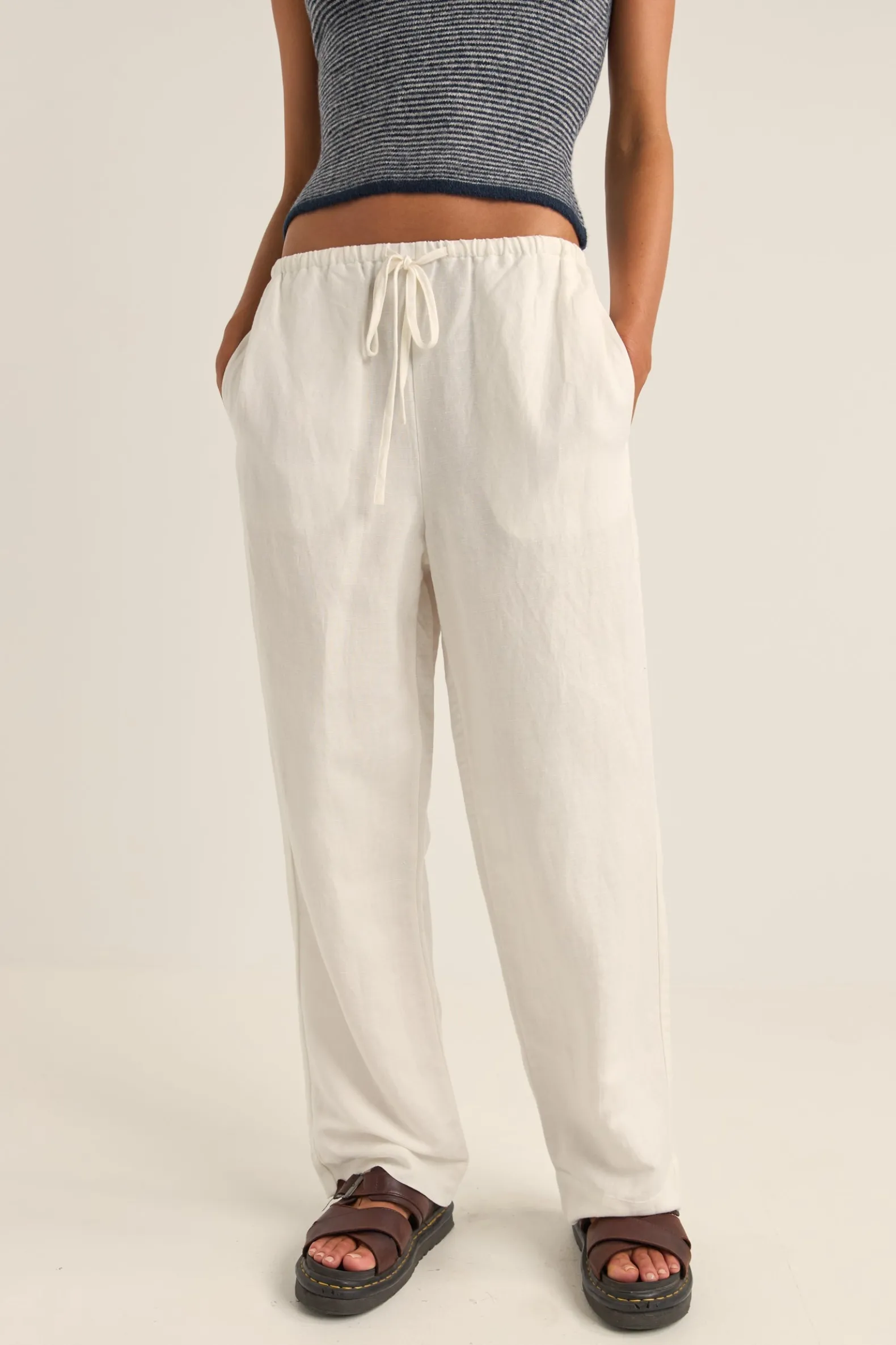 Frankie Elastic Pant White