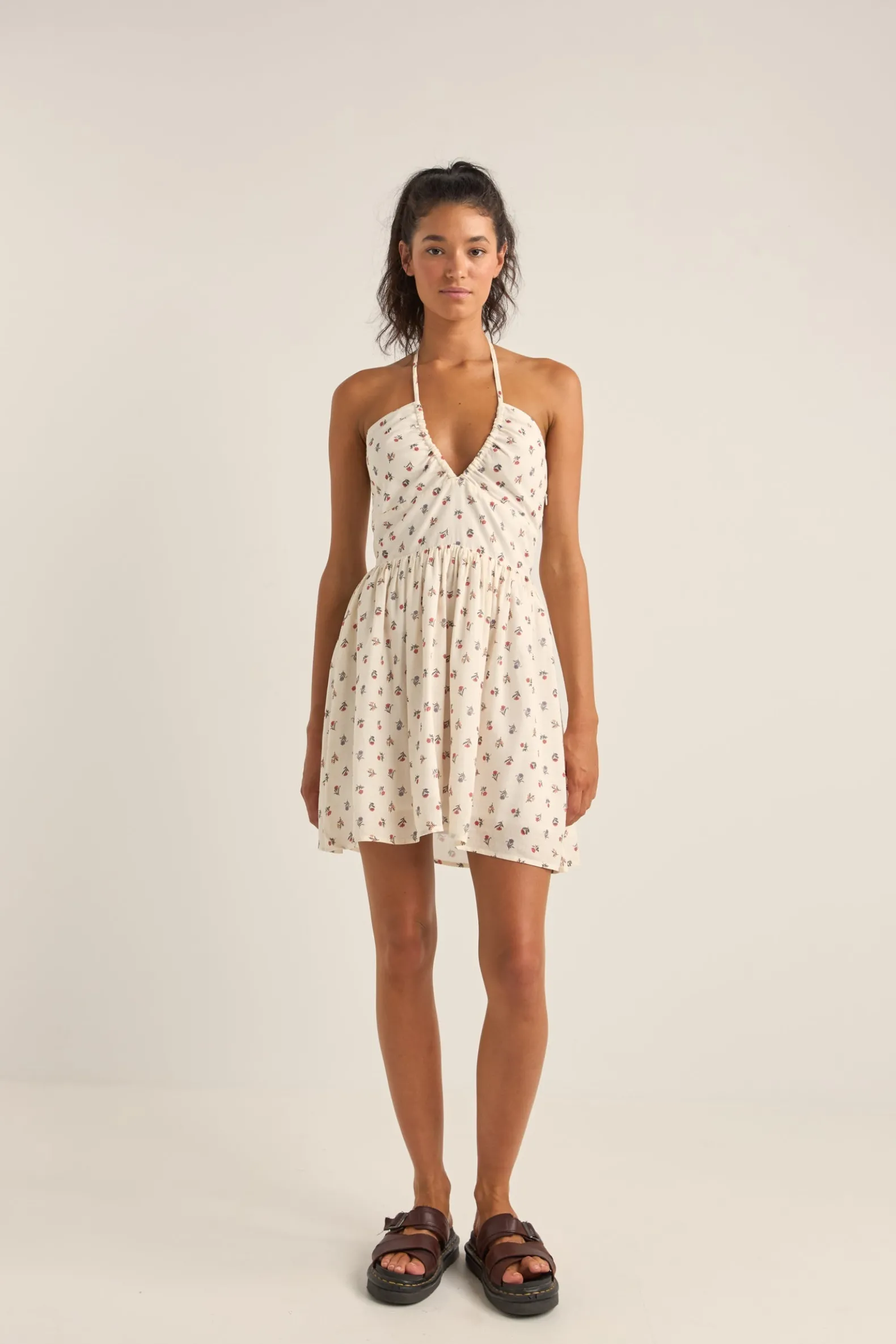 Harper Halter Mini Dress Red Floral