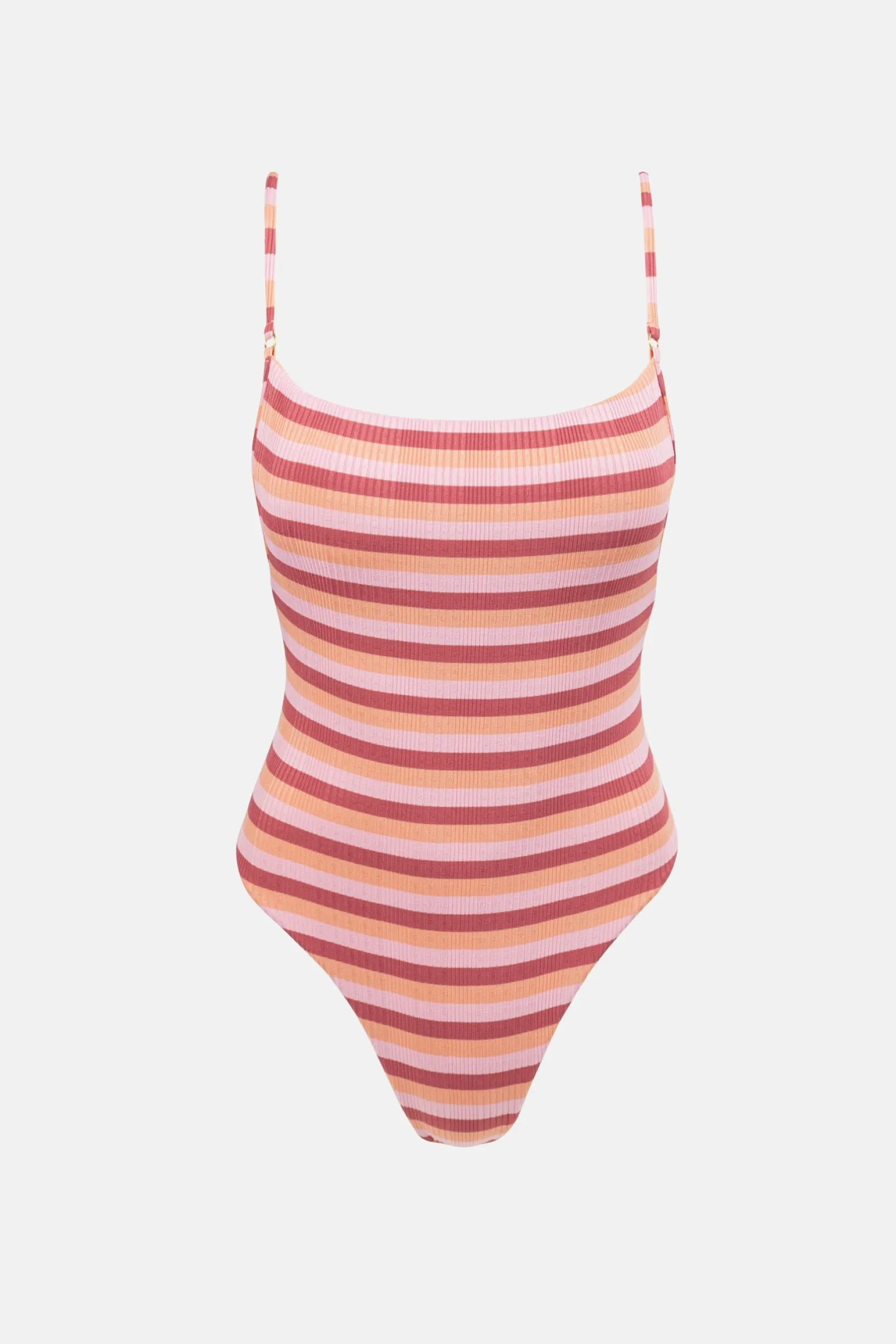 Ibiza Stripe Rib One Piece Pink