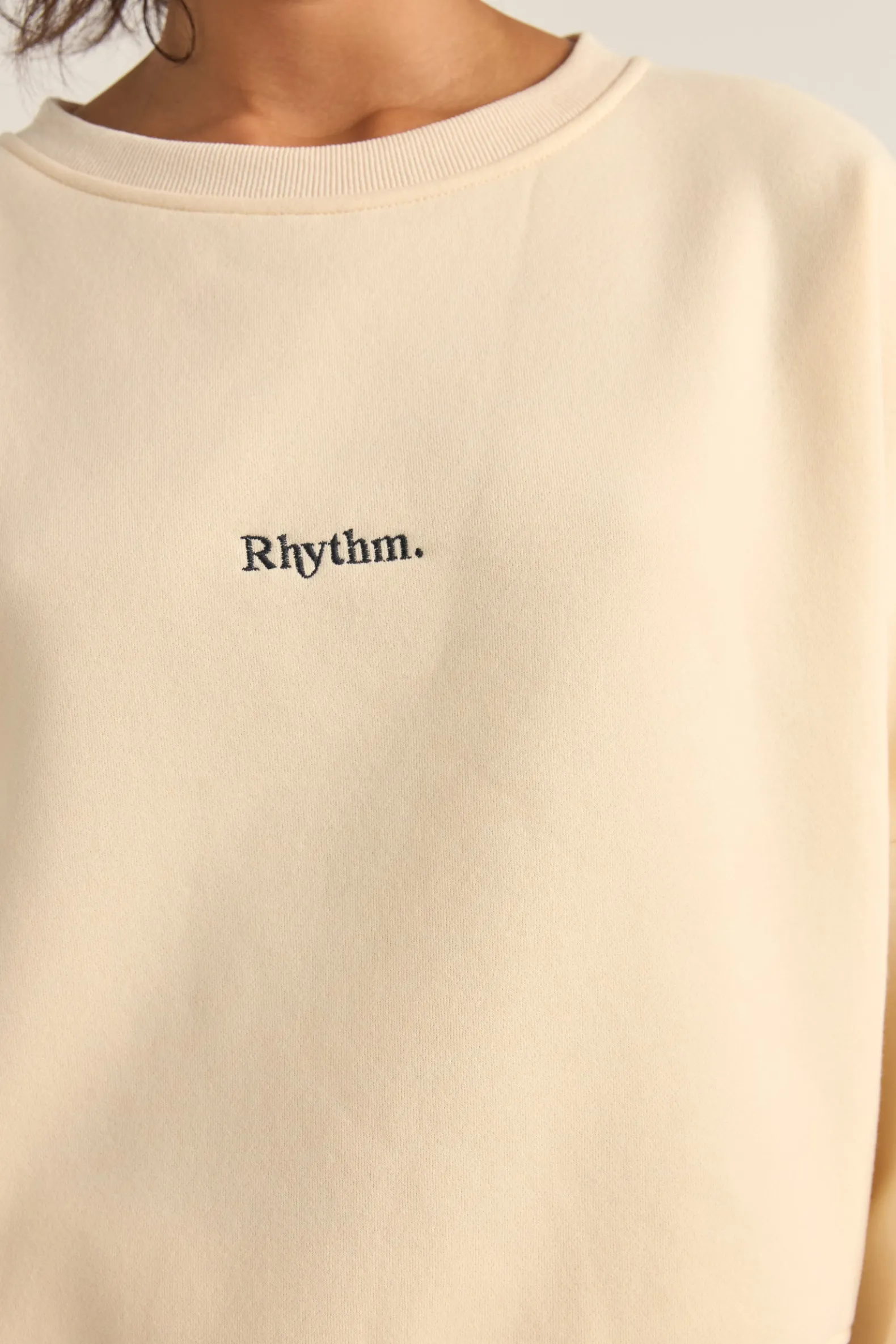 Logo Crew Neck Fleece Oatmeal