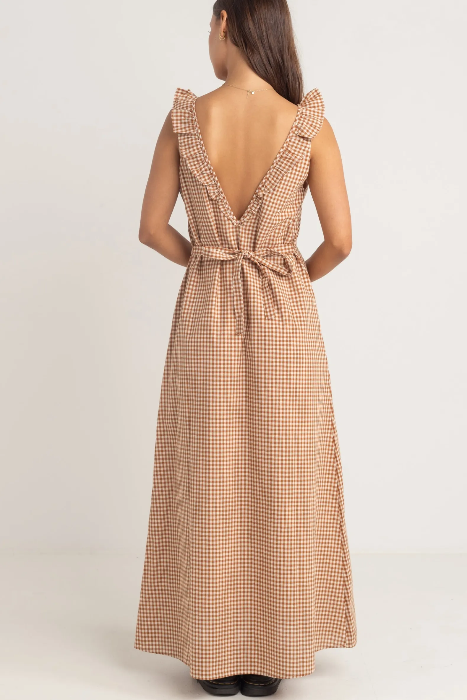 Lola Check Ruffle Clay