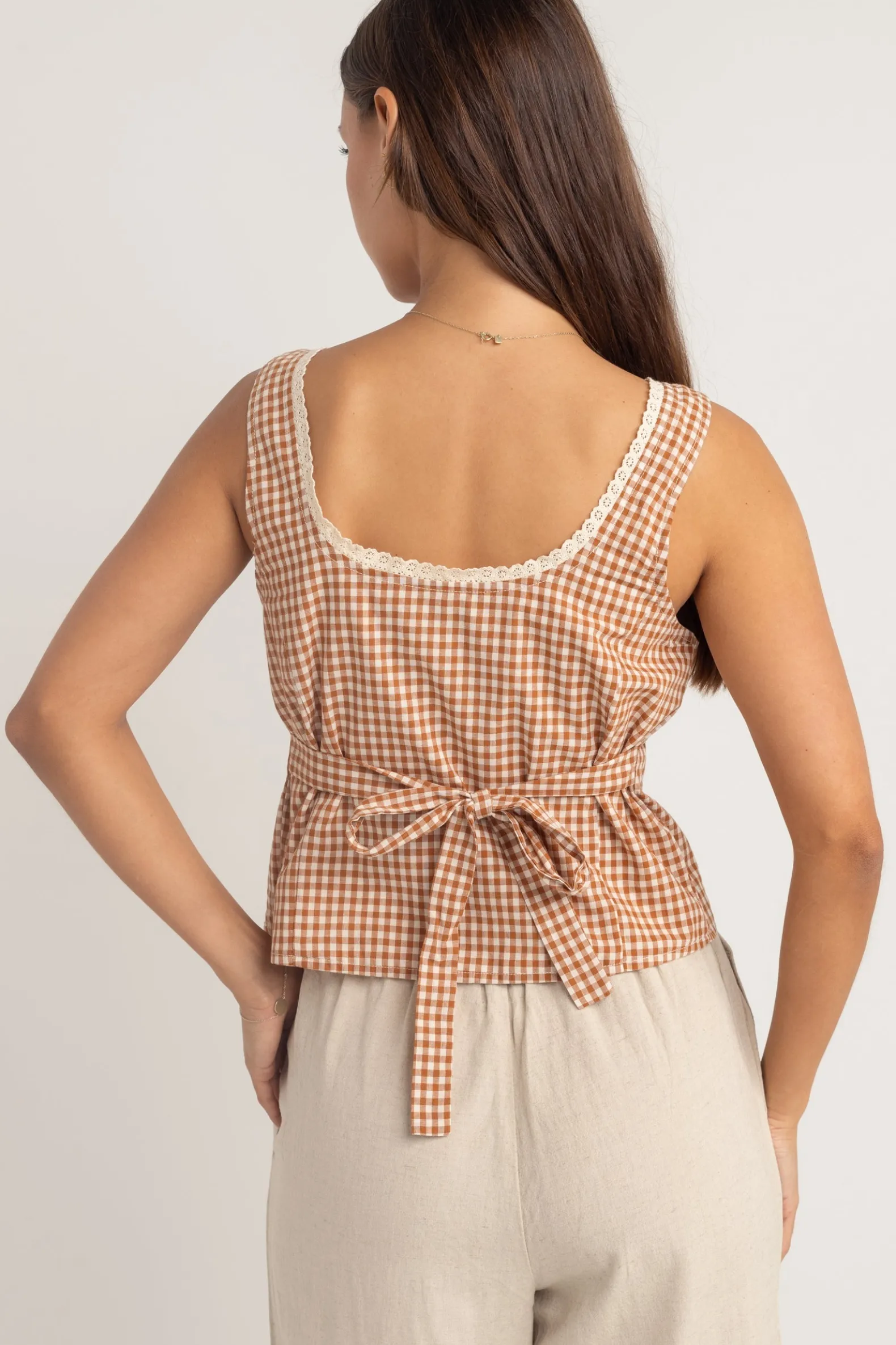 Lola Check Top Clay