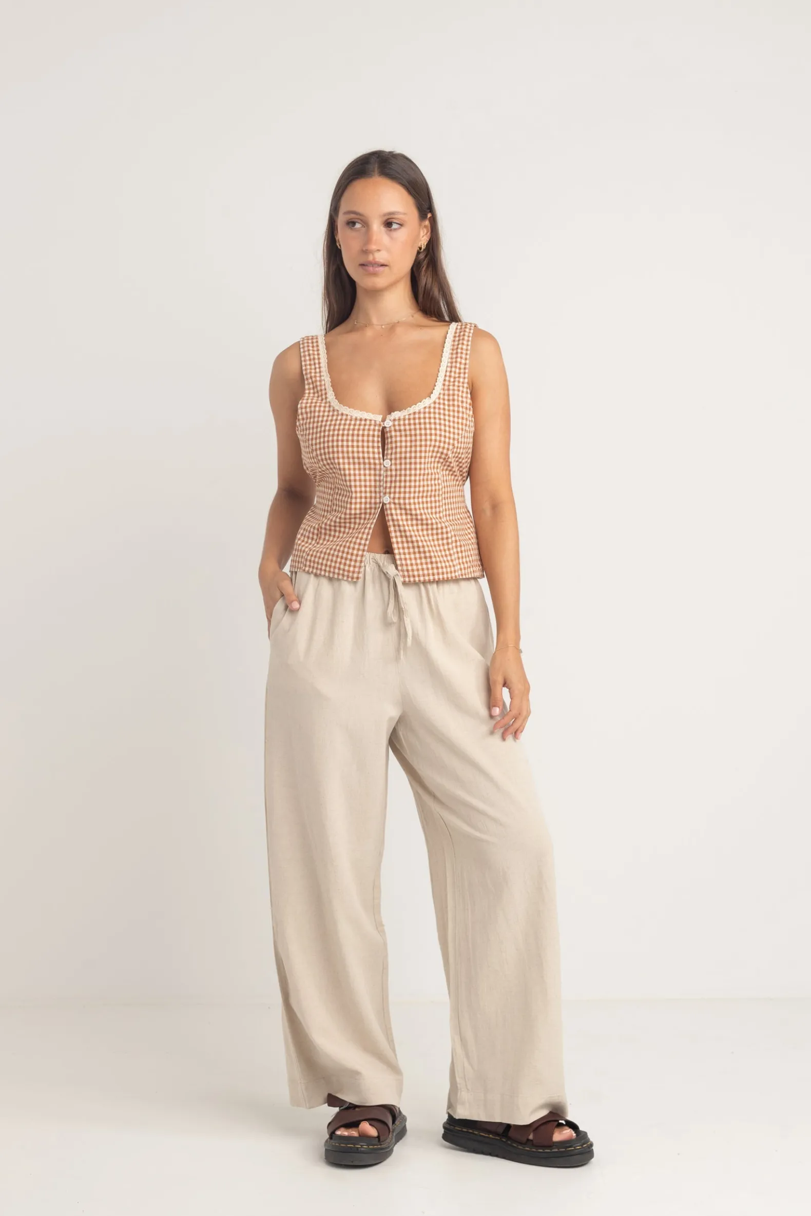 Lola Check Top Clay