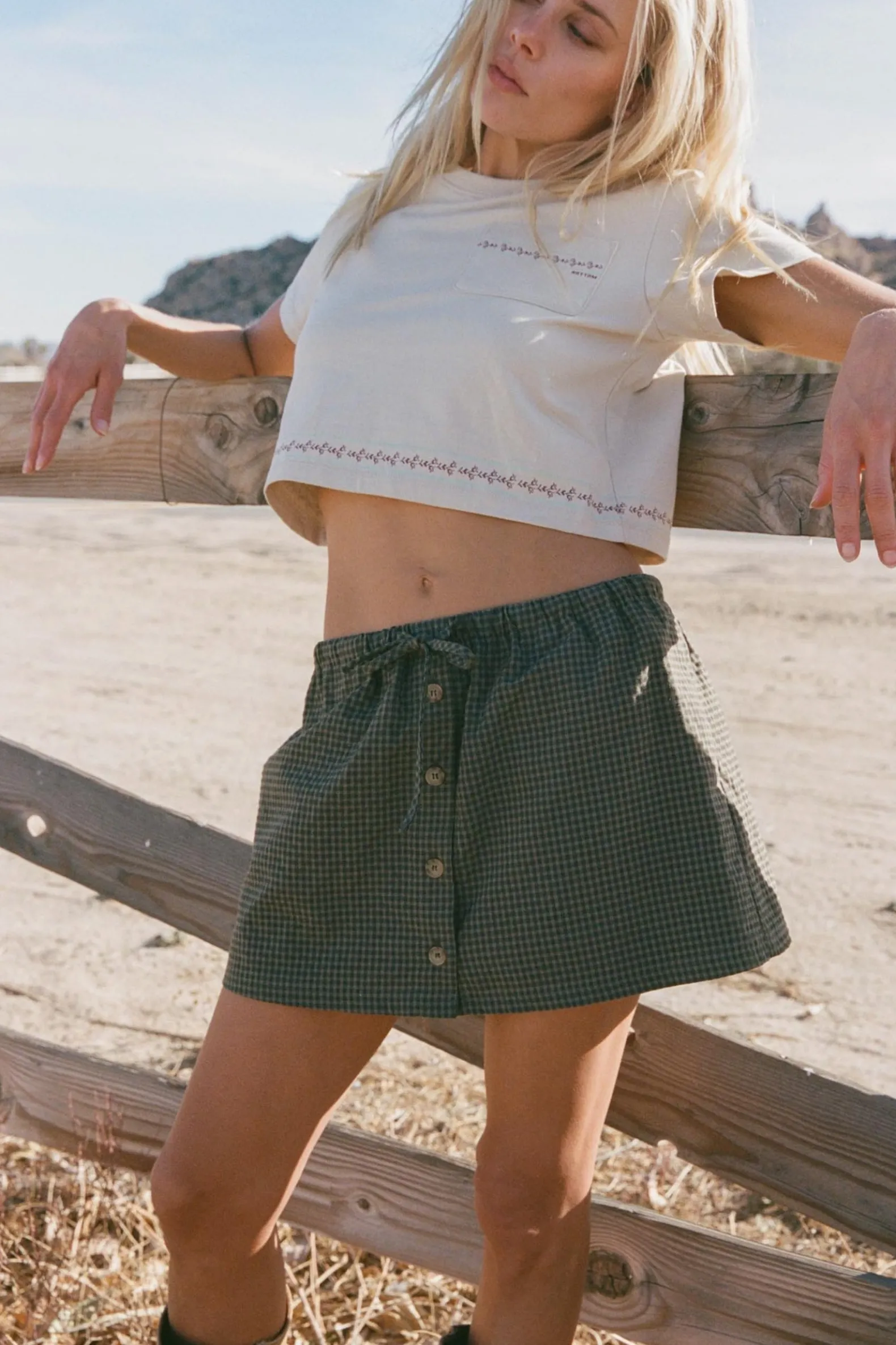 Louise Check Skort Olive