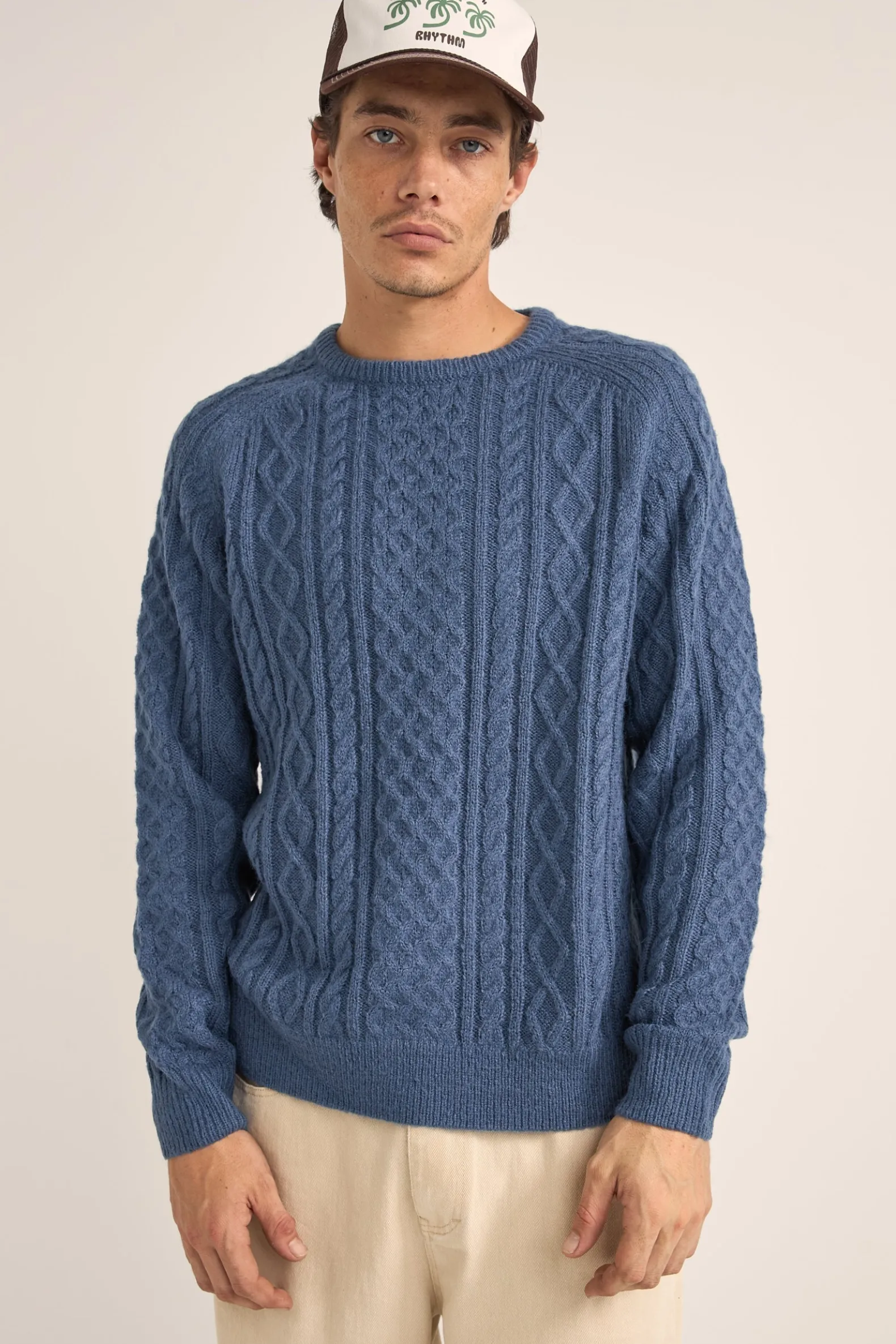 Mohair Fishermans Knit Slate