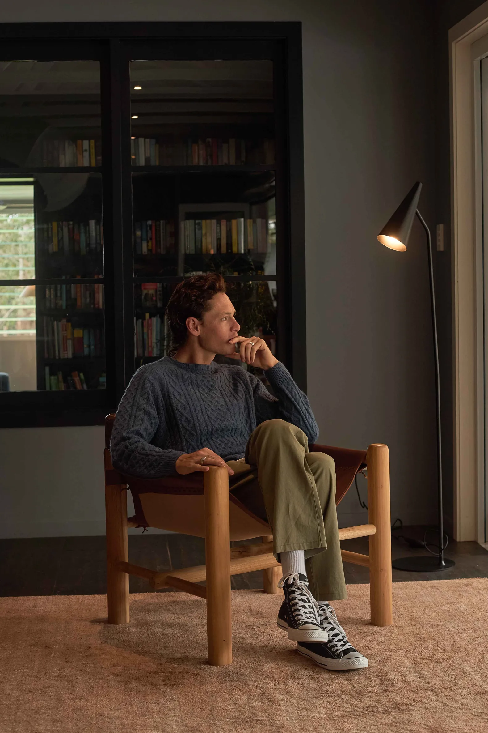 Mohair Fishermans Knit Slate