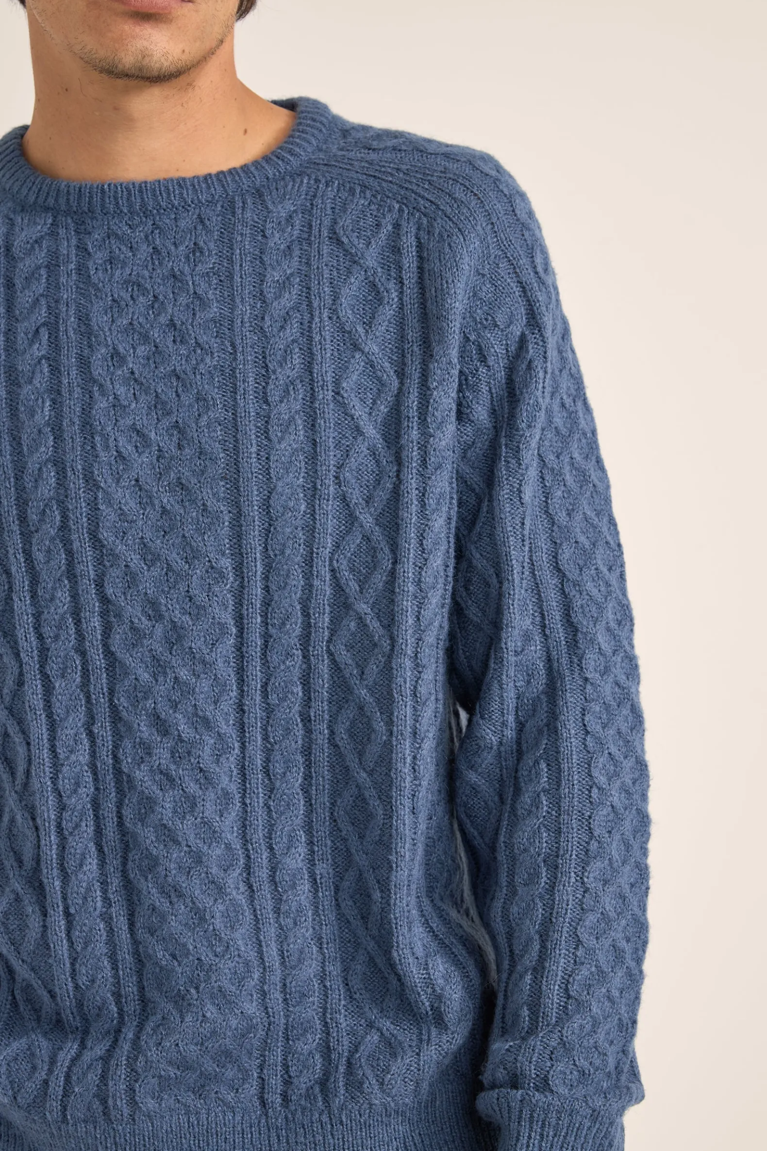 Mohair Fishermans Knit Slate