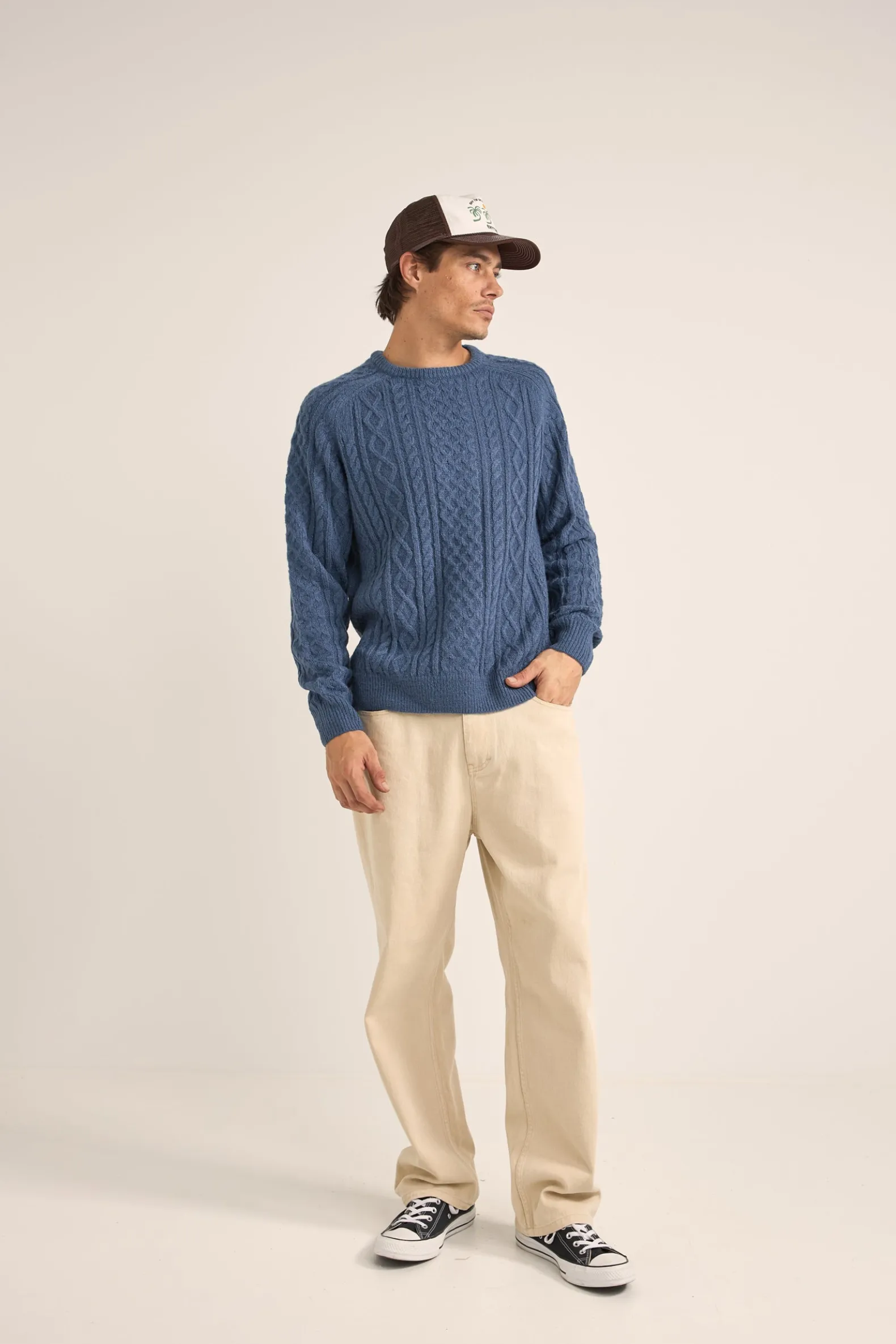 Mohair Fishermans Knit Slate