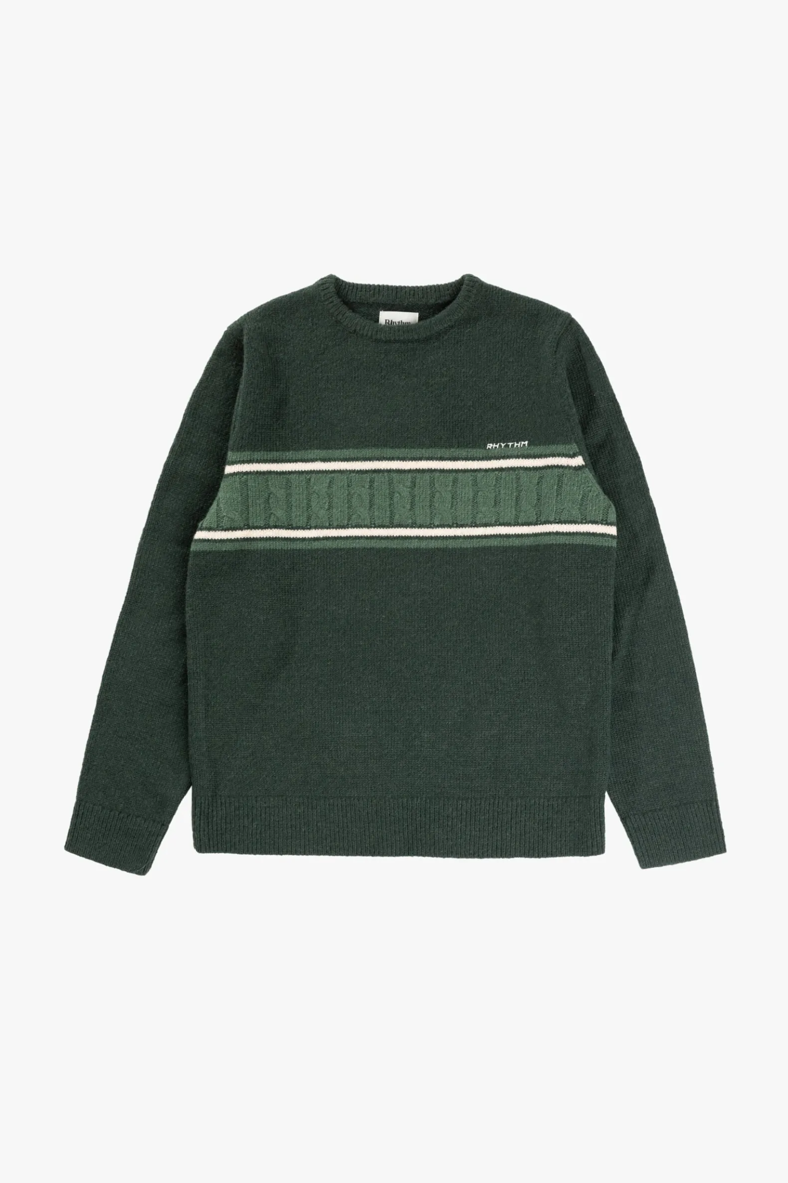 Mohair Stripe Knit Dark Green