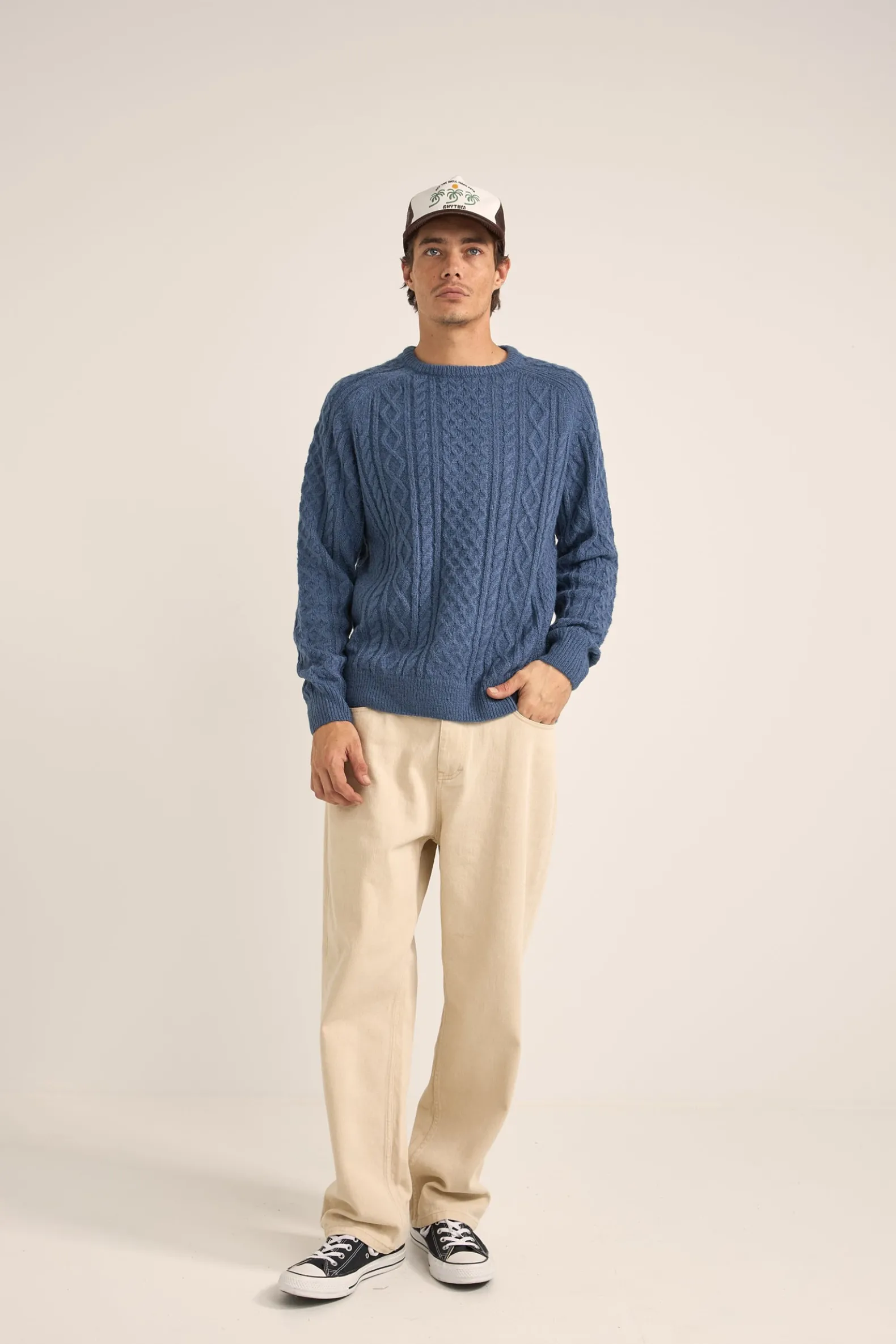 Mohair Stripe Knit Dark Green