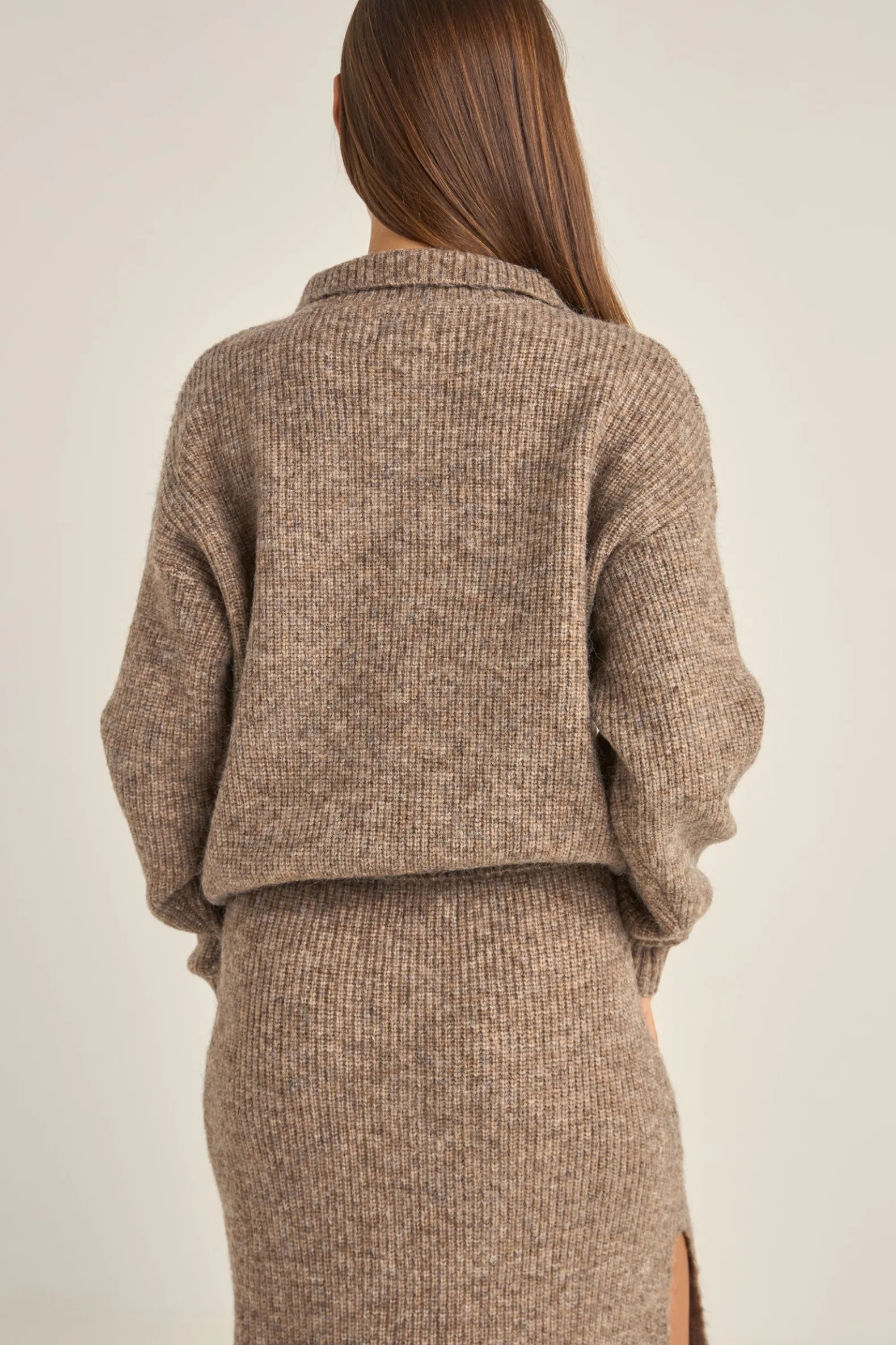Quinn Zip Knit Oatmeal
