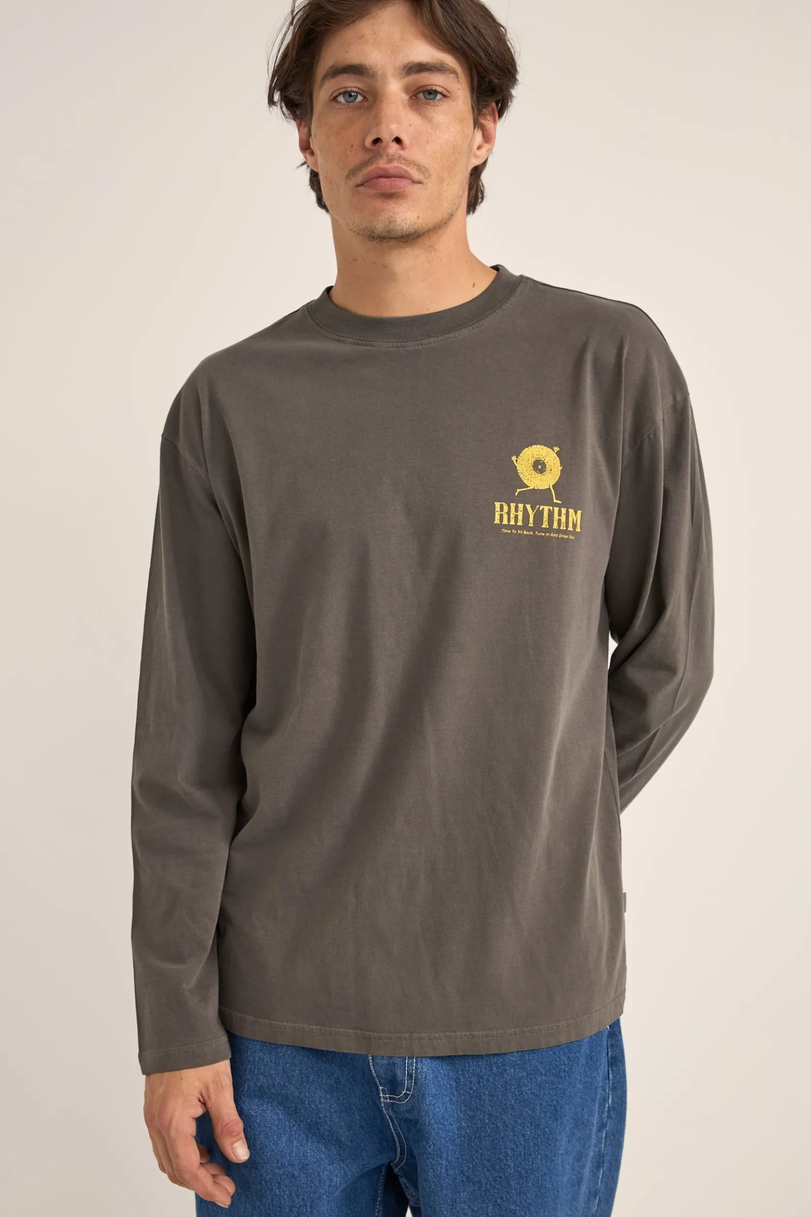 Record Vintage Ls T-Shirt Vinatge Black