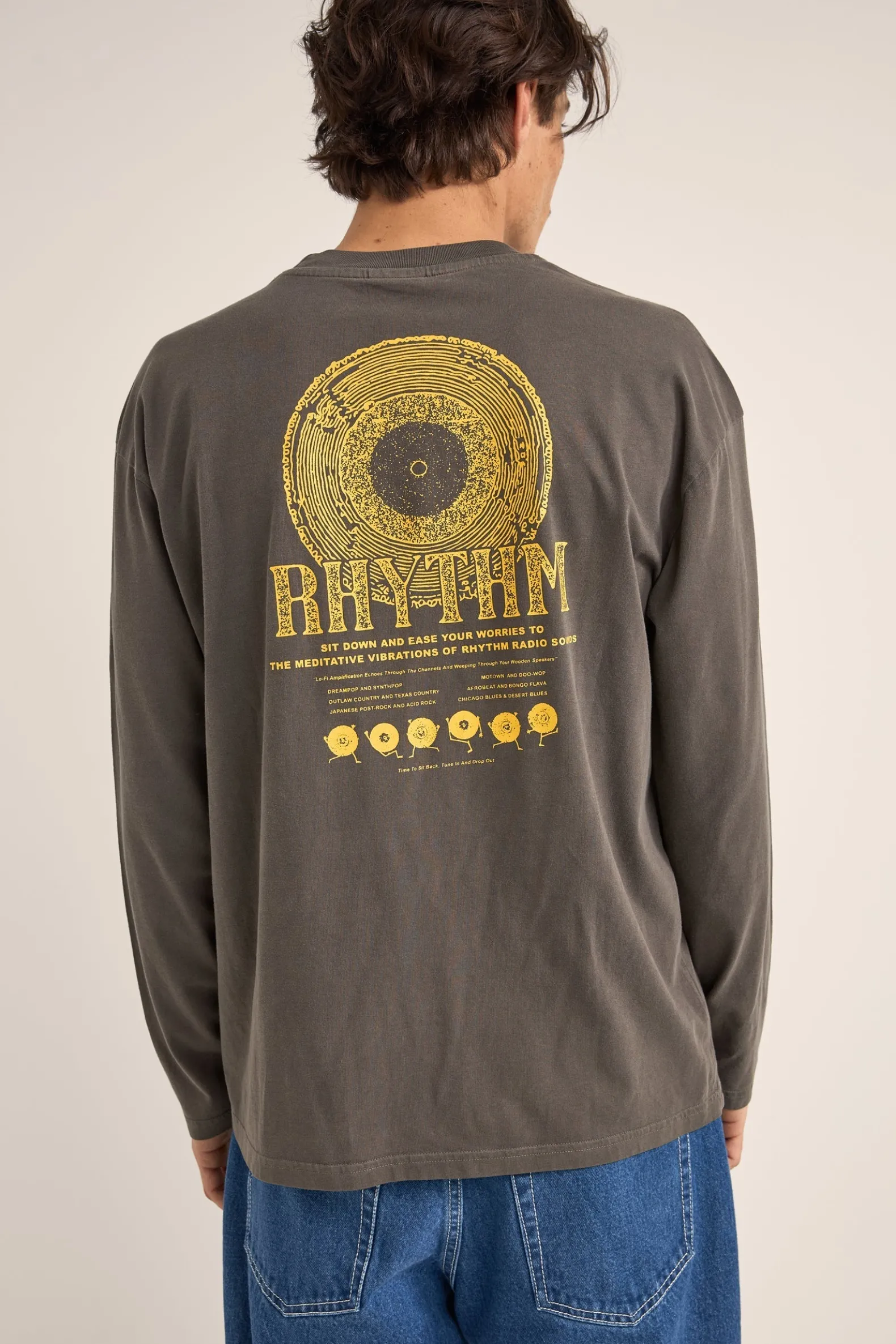 Record Vintage Ls T-Shirt Vinatge Black