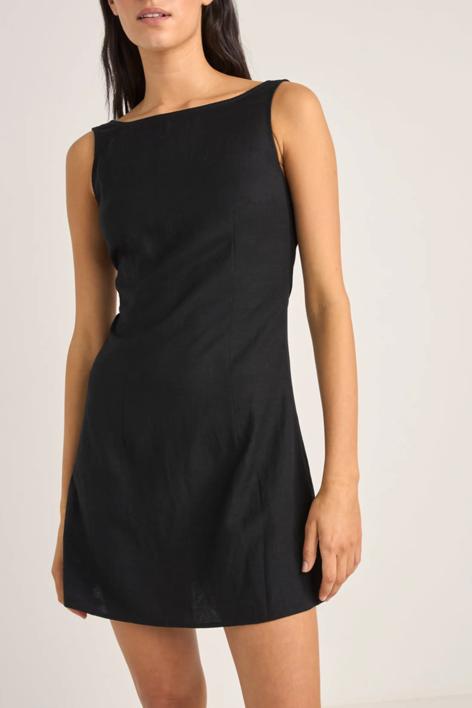 Roselle Tie Back Mini Dress Black