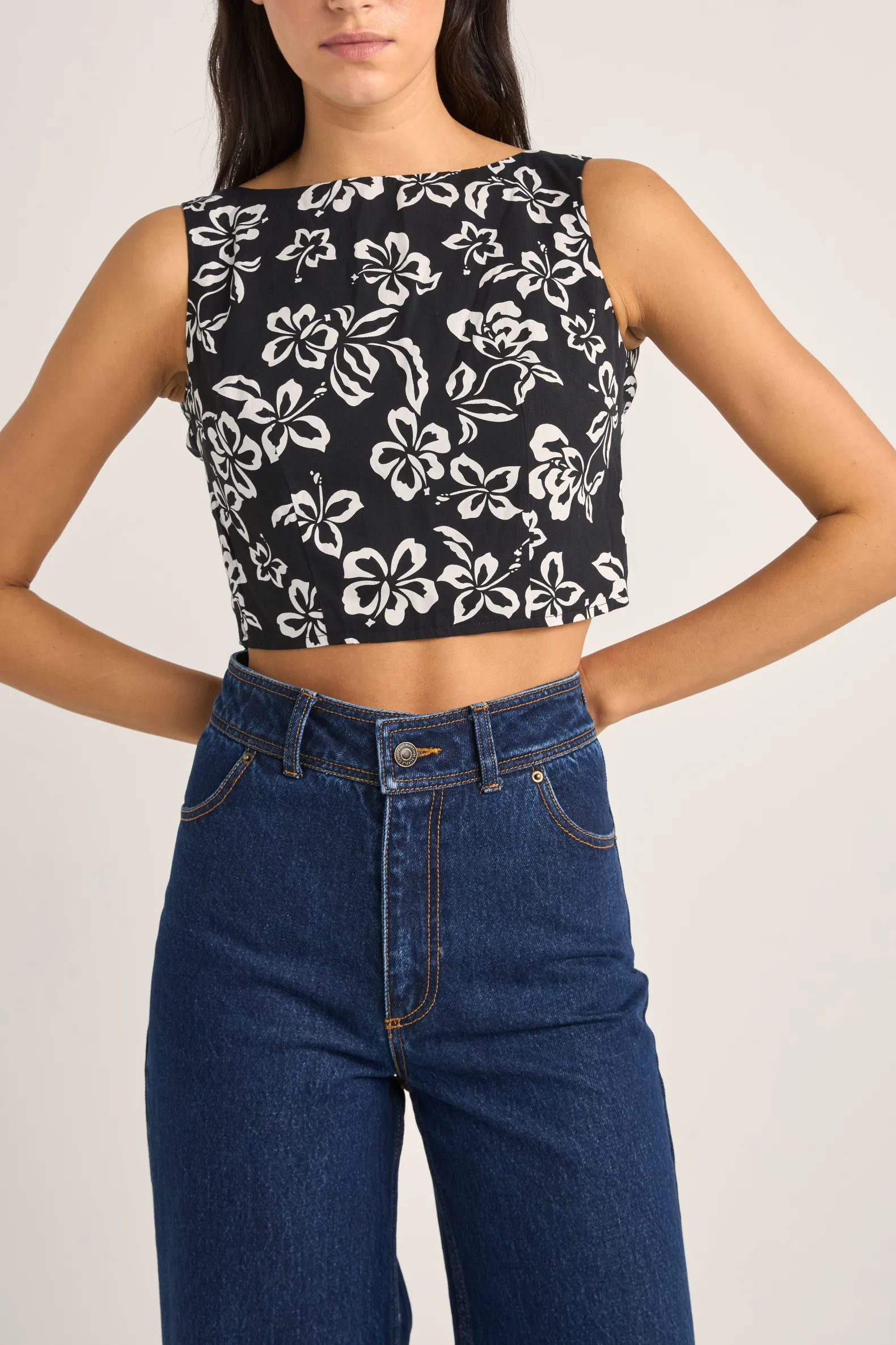 Roselle Tie Back Top Roselle Floral