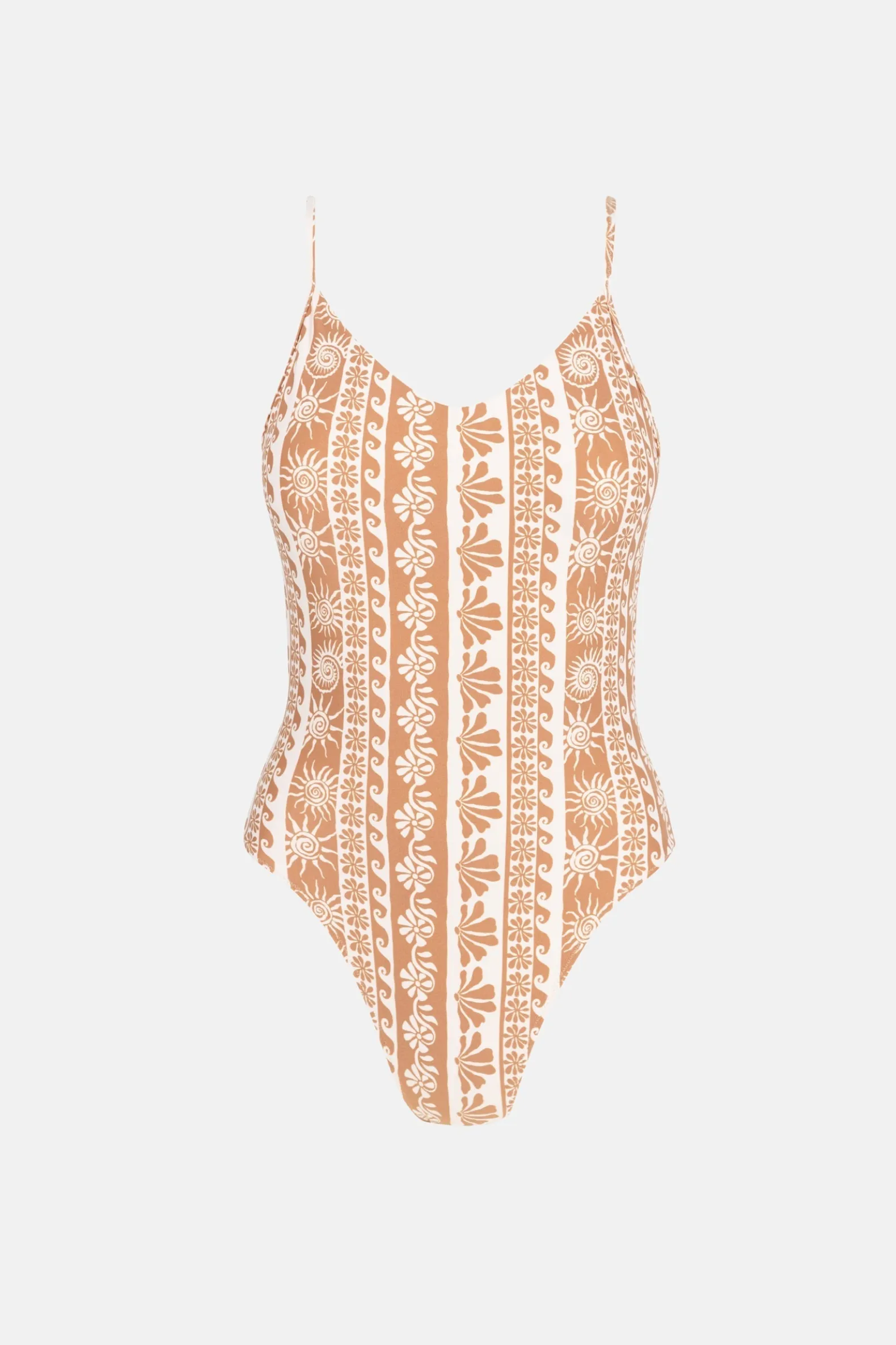 Seafarer Tie Back Minimal One Piece  Brown
