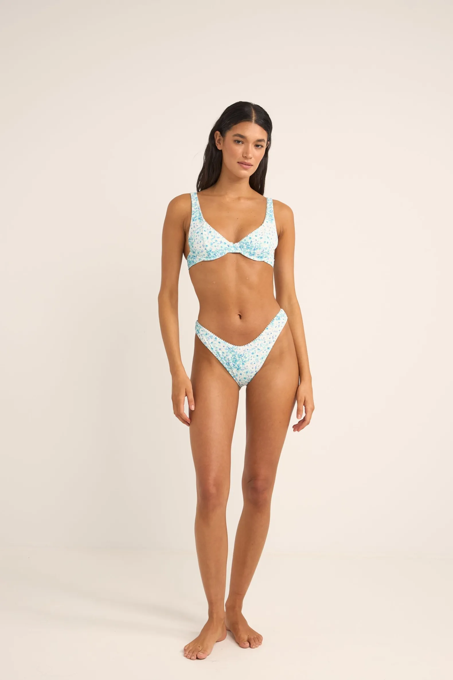 Serenity Floral Hi Cut Pant Blue