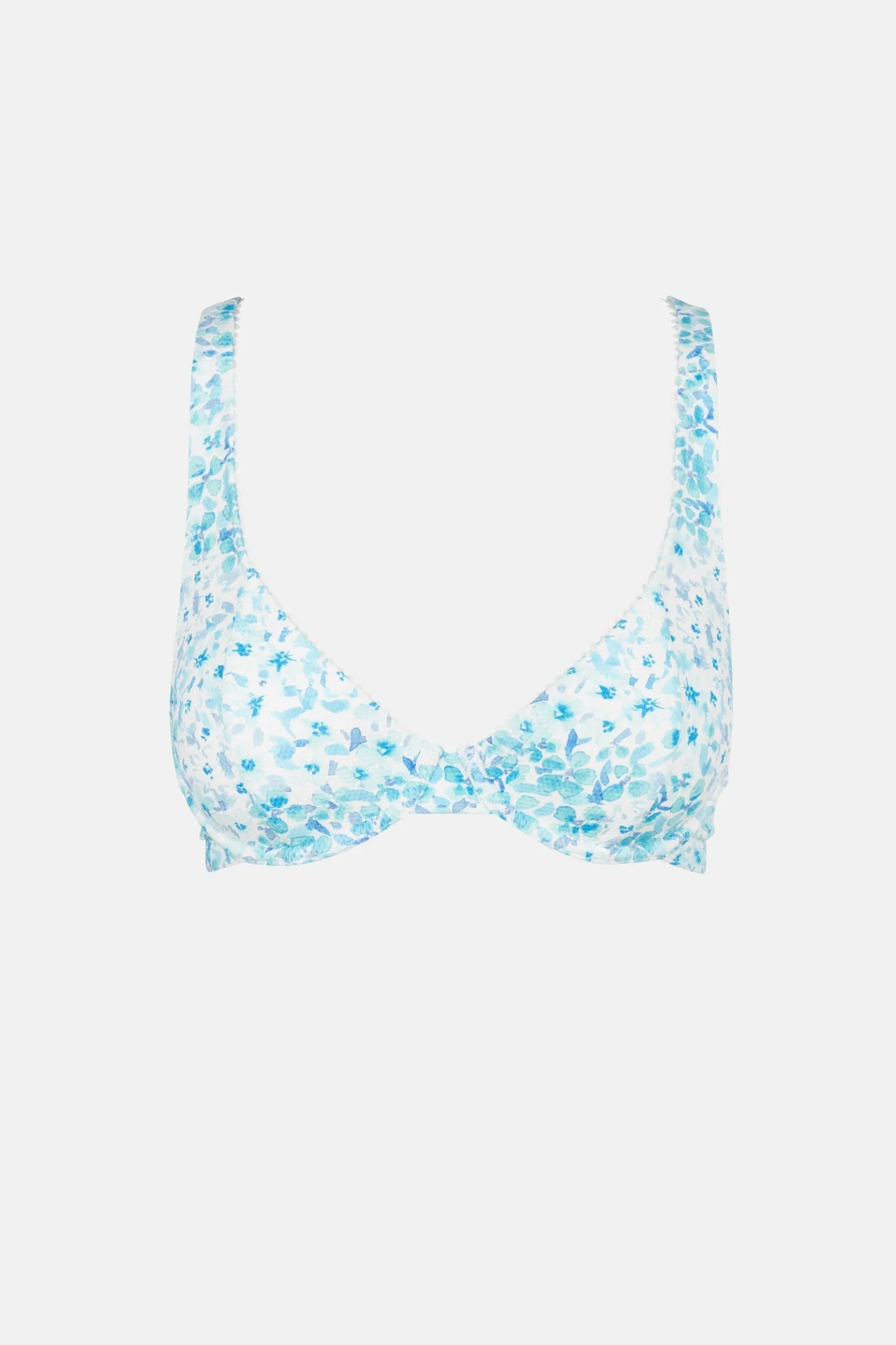 Serenity Floral Panelled Underwire Top Blue