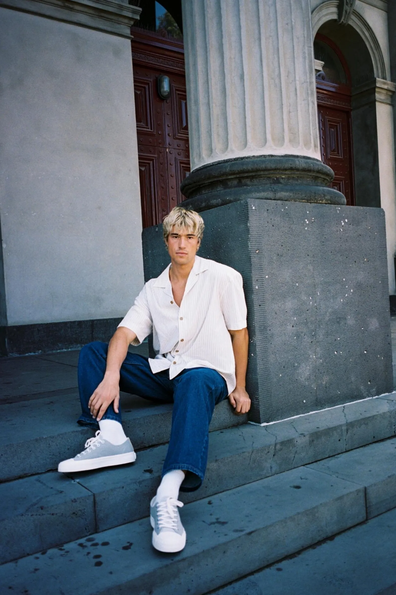 Stripe Exchange Relaxed Ss Shirt Brown