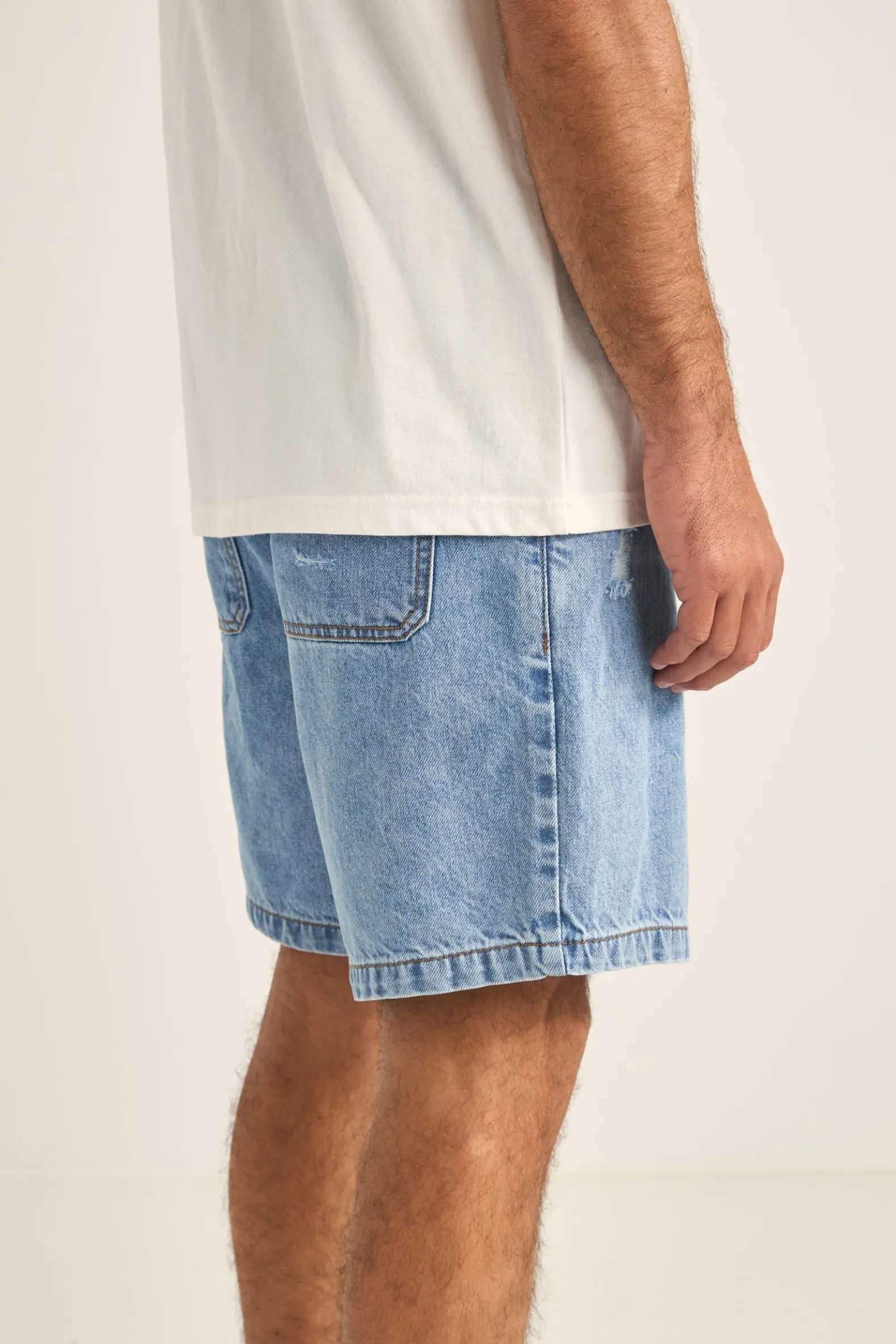 Subtle Distress Short Blue